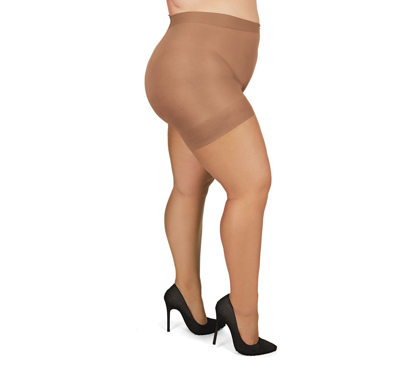 Memoi Plus Size Curvy Ultra Sheer Control Top Pantyhose