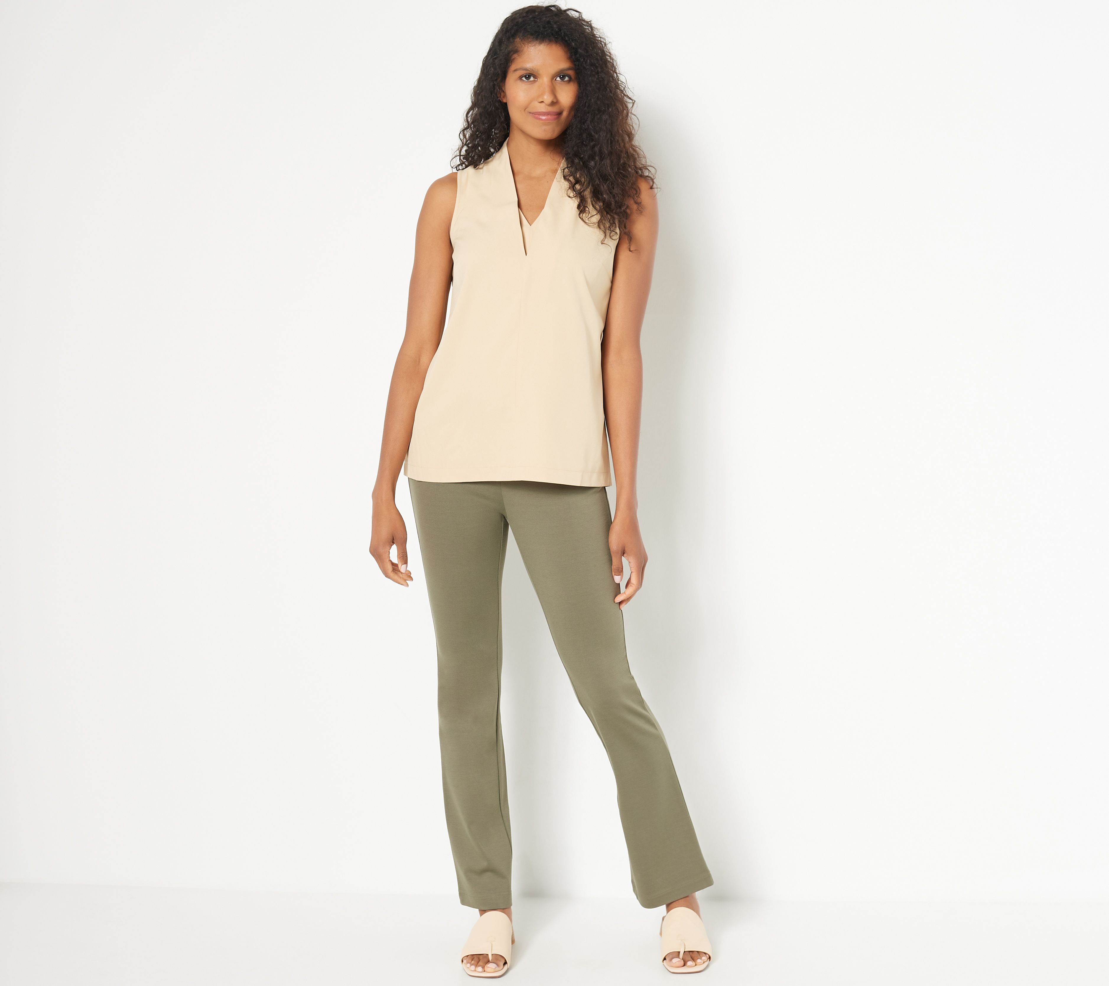 Studio Park x Jayne Brown Ponte Bootcut Pull-On Pants - QVC.com