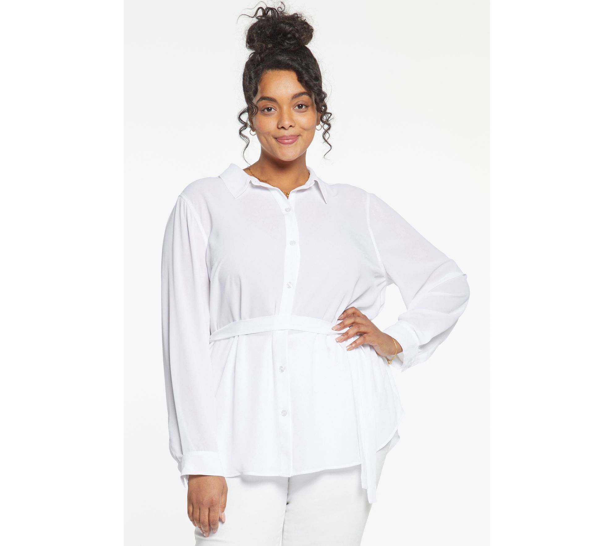 NYDJ Belted Tunic Blouse