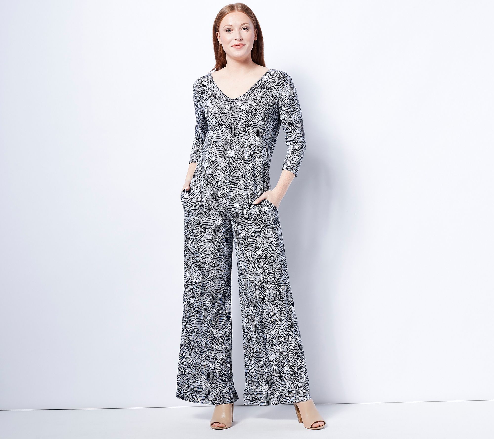 "As Is" Attitudes by Renee Regular Printed Como Jersey Jumpsuit