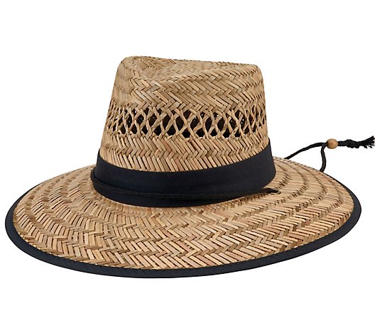 San Diego Hat Co. Men's Rush Straw Lifeguard Hat w/ Chin Cord