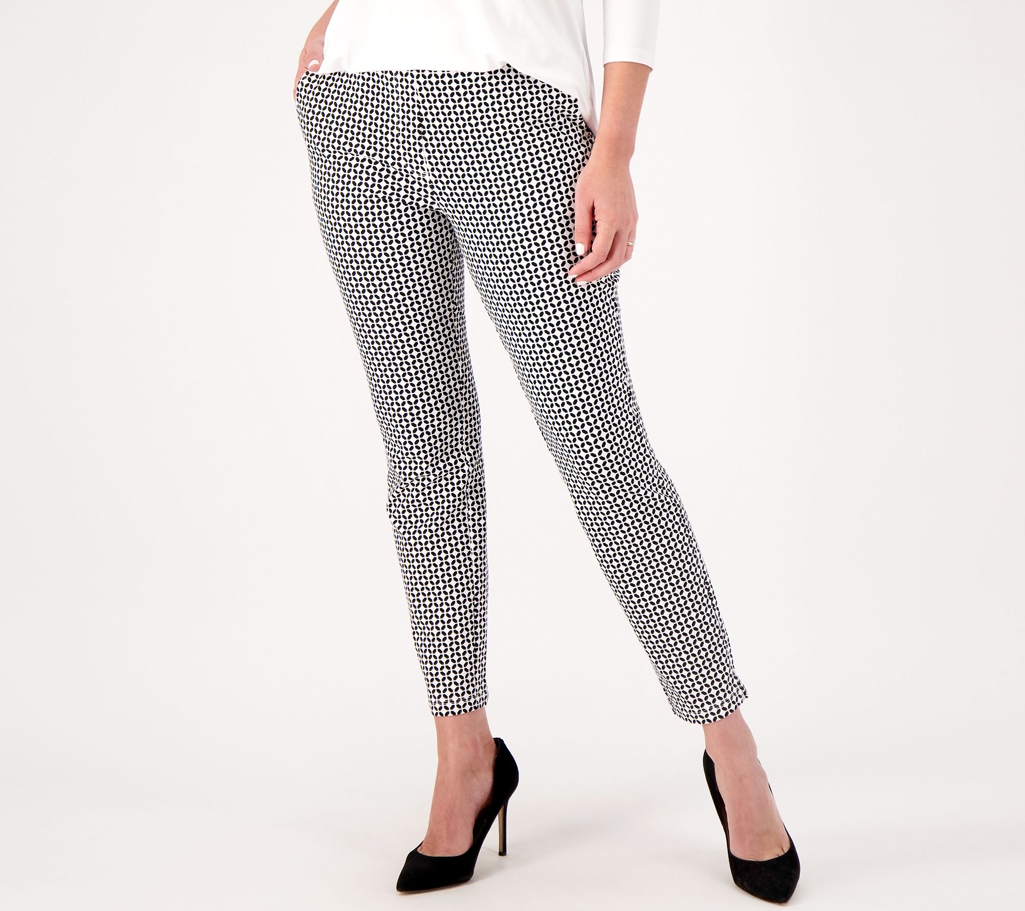 Susan Graver Weekend Regular Solid & Printed Premium Stretch Slim Pants ...