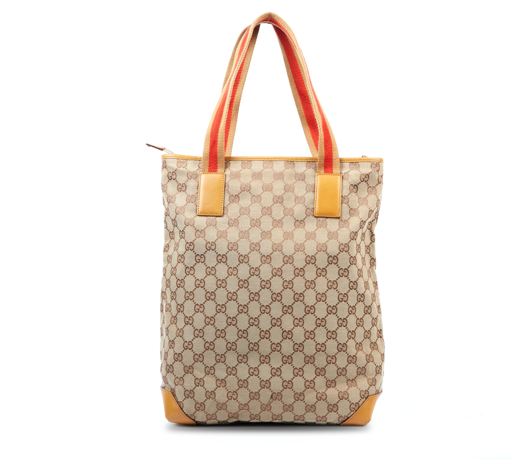 Pre Owned Gucci Web Tote Bag GG Canvas QVC