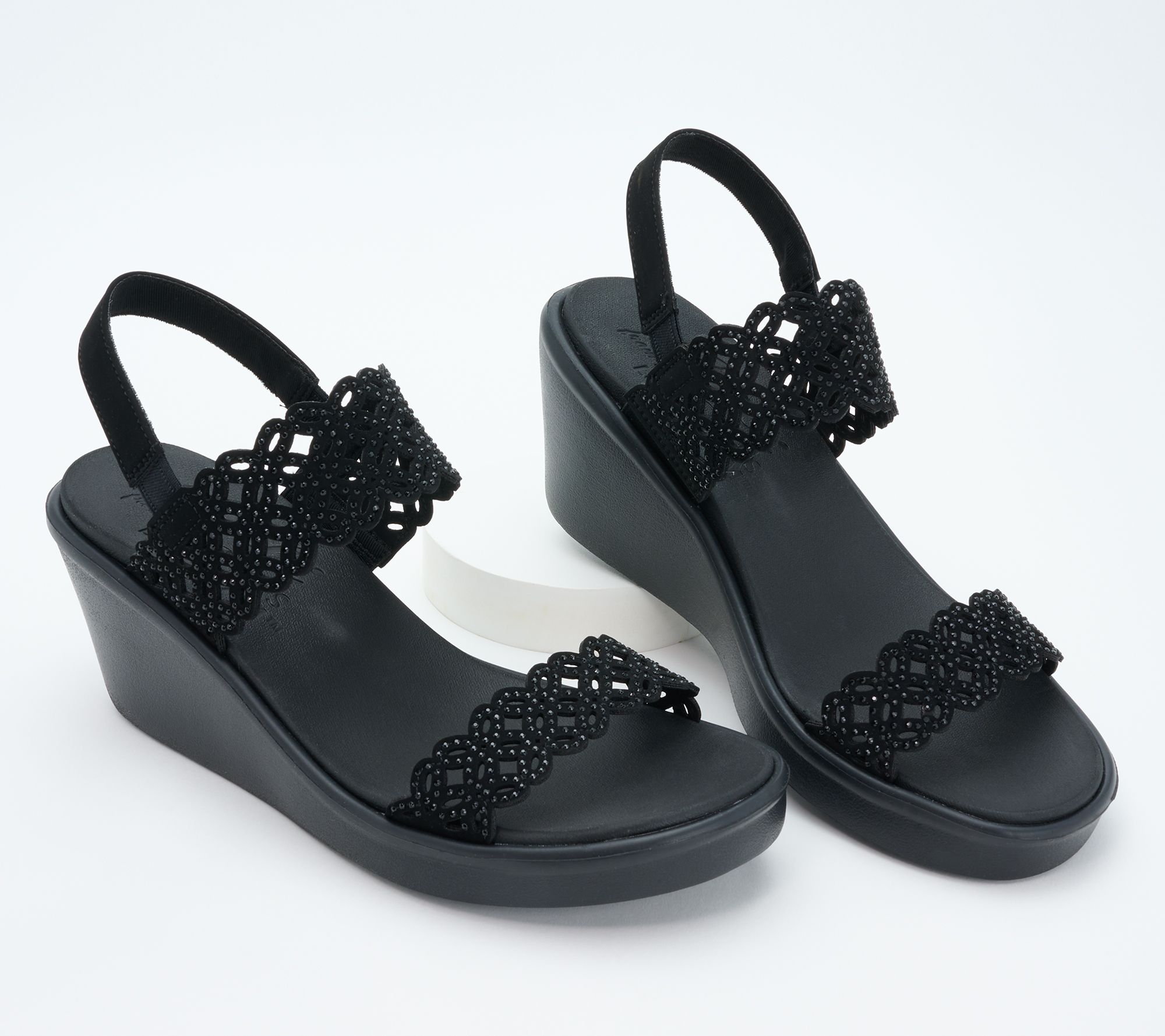 "As Is" Skechers Scalloped Rhinestone Wedges