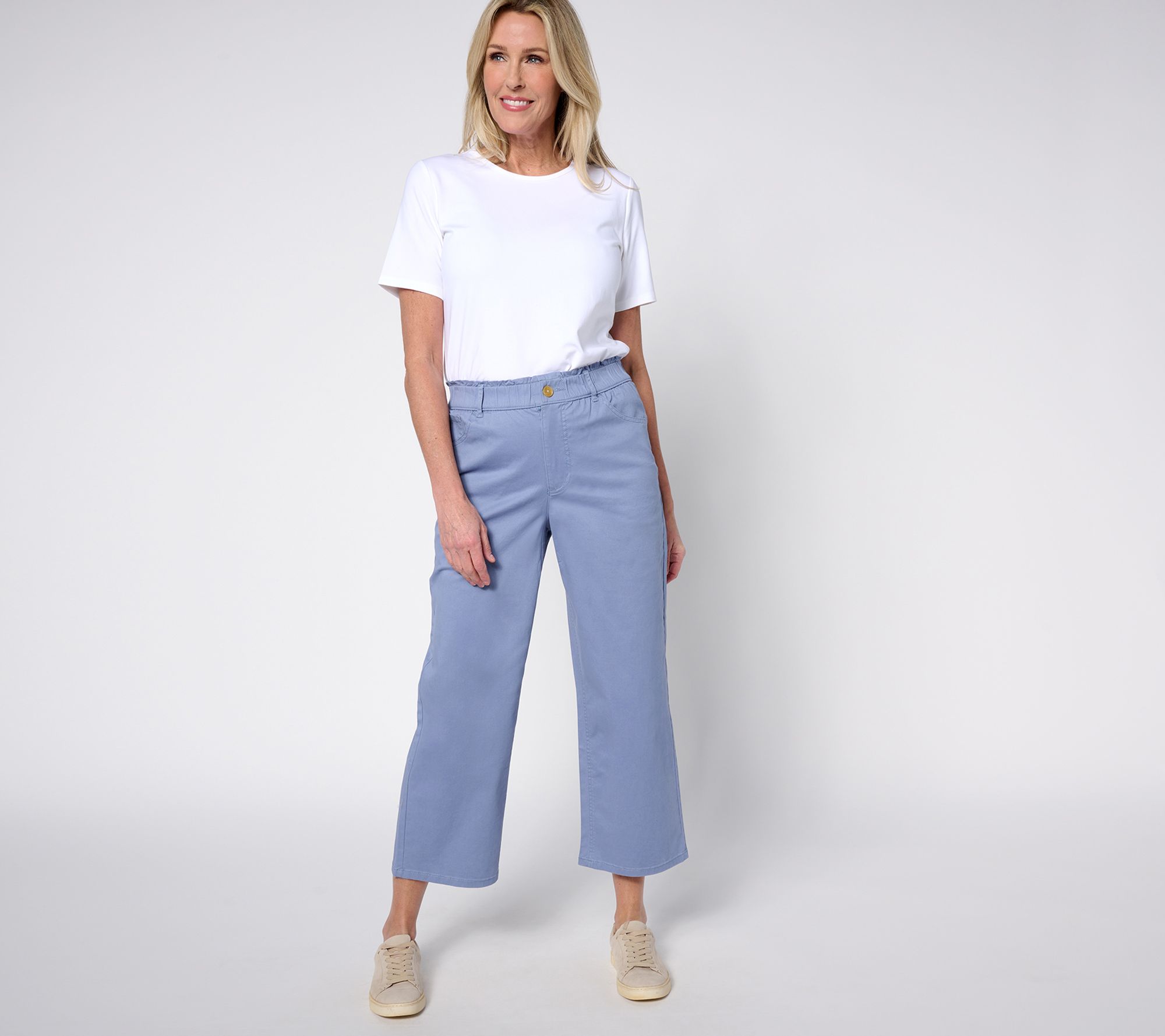 Petite Solid Grommet Waist Pants  Clothes design, Cropped denim pants, Petite  pants