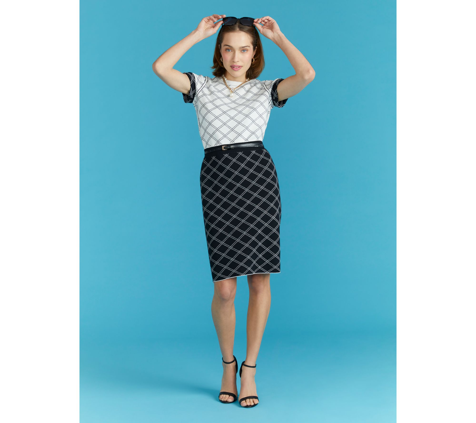 Isaac Mizrahi Live Regular Reversible Jacquard Sweater Skirt