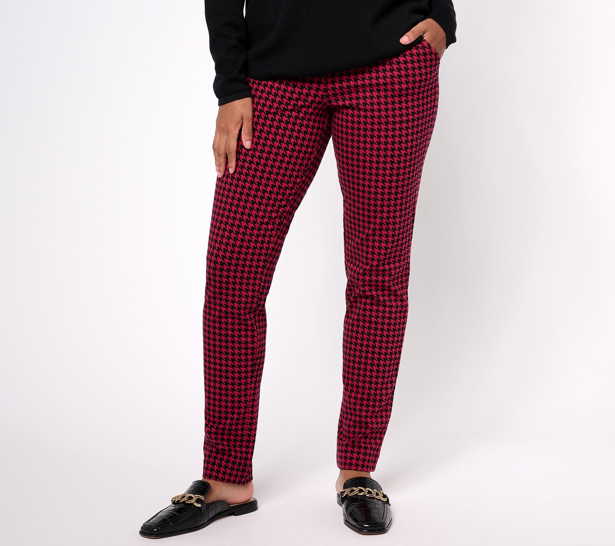 "As Is" Denim & Co. Duo Stretch Petite Any Day Slim Straight Pant