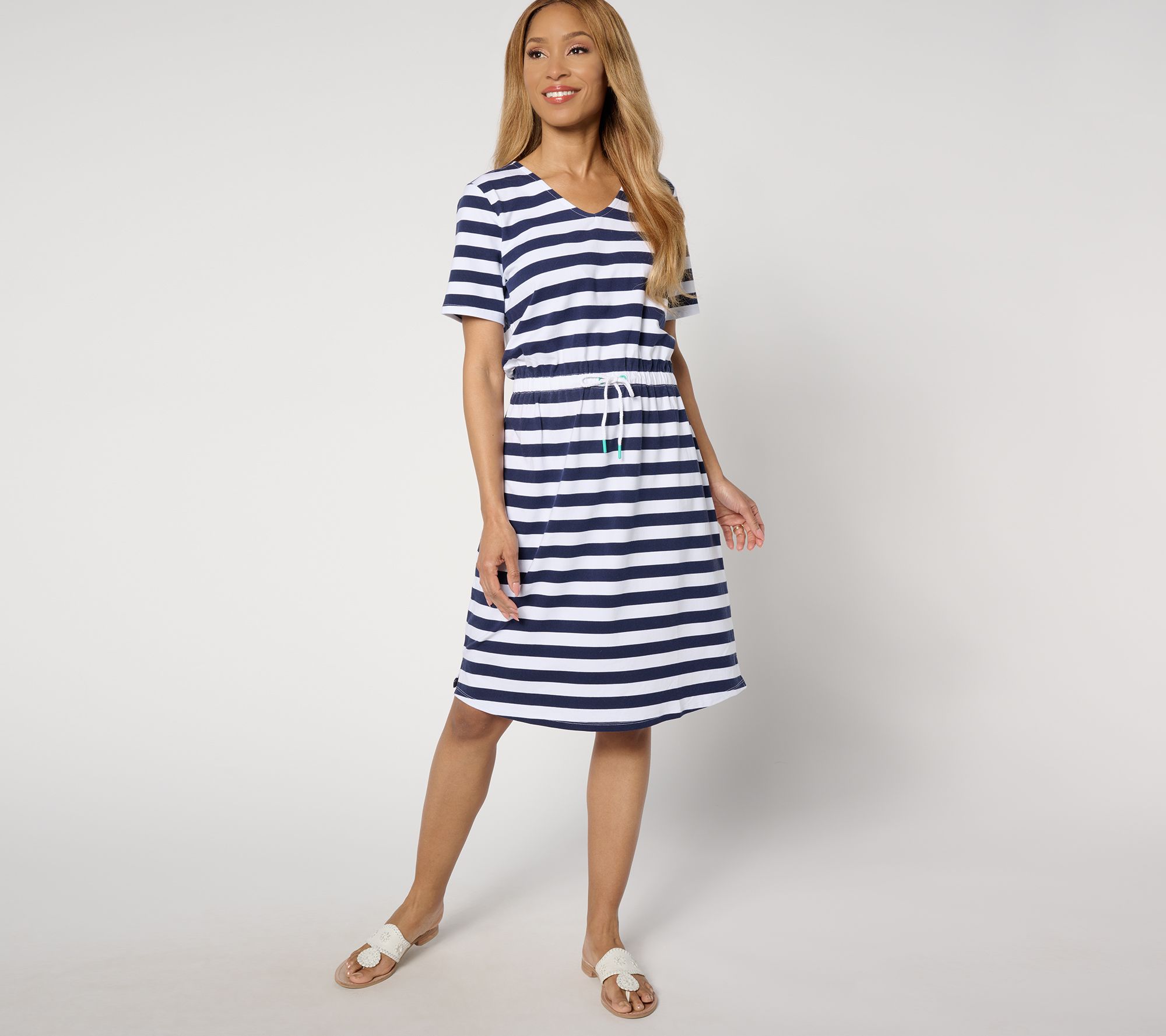 Denim & Co. Active Petite Americana Favorite Jersey Dress