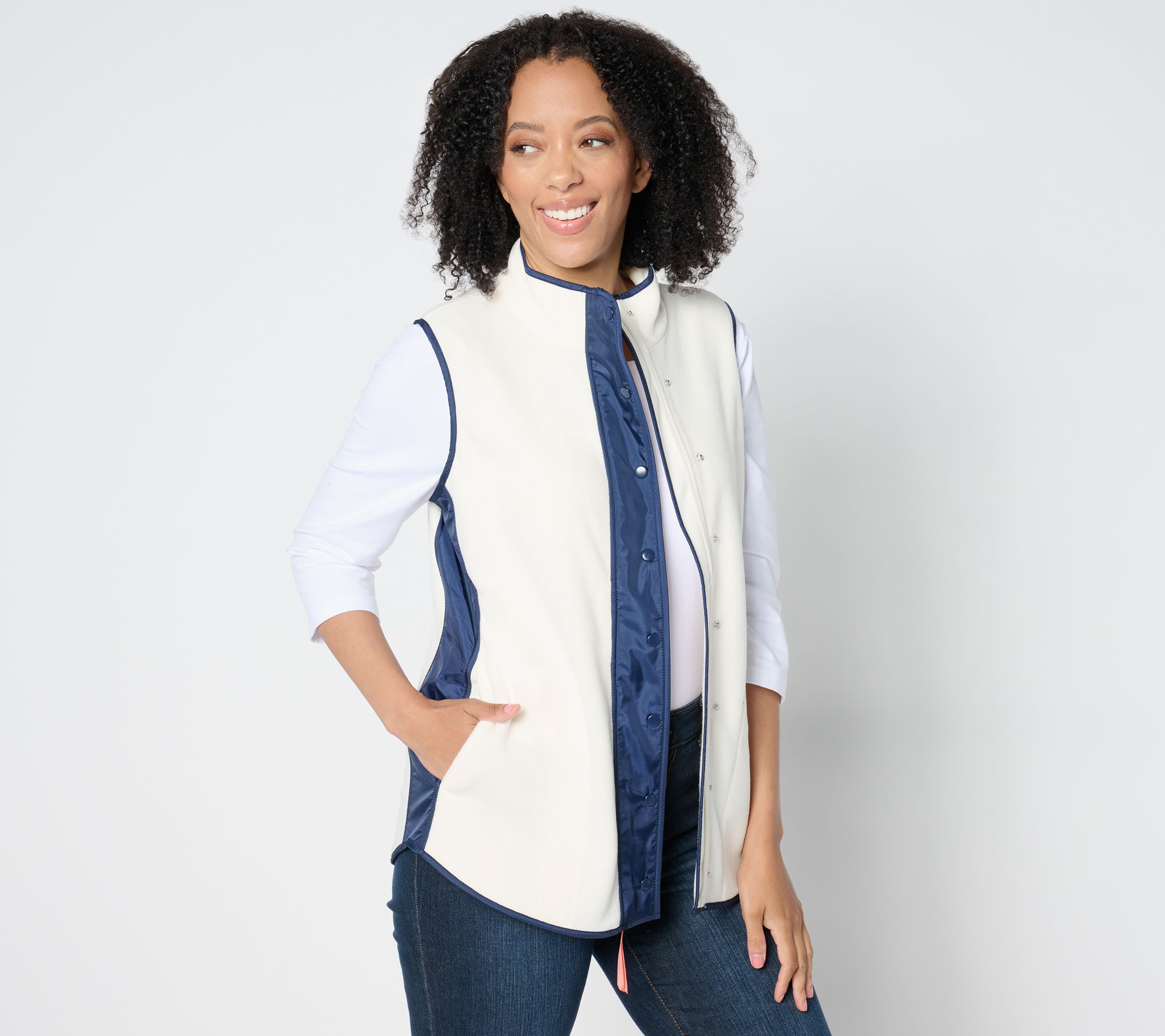 Sport Savvy Fleece and Woven Mixed Vest