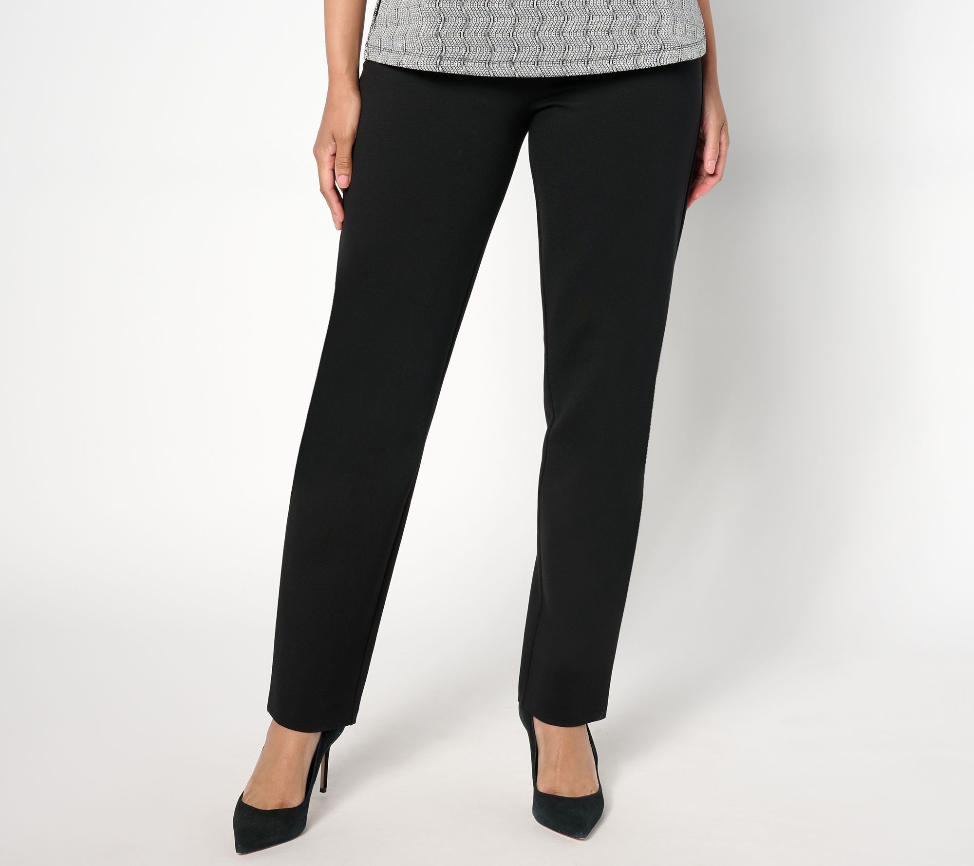 Dennis Basso Petite Straight Leg Ponte Knit Pant
