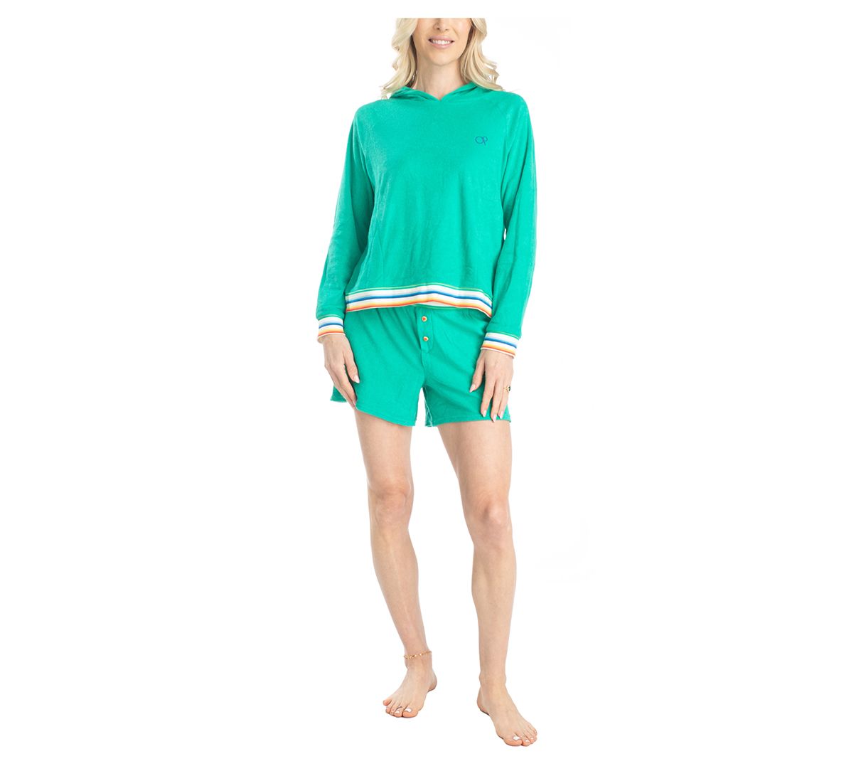 Ocean Pacific Sunset Chaser Hooded Long Sleeve& Short Set