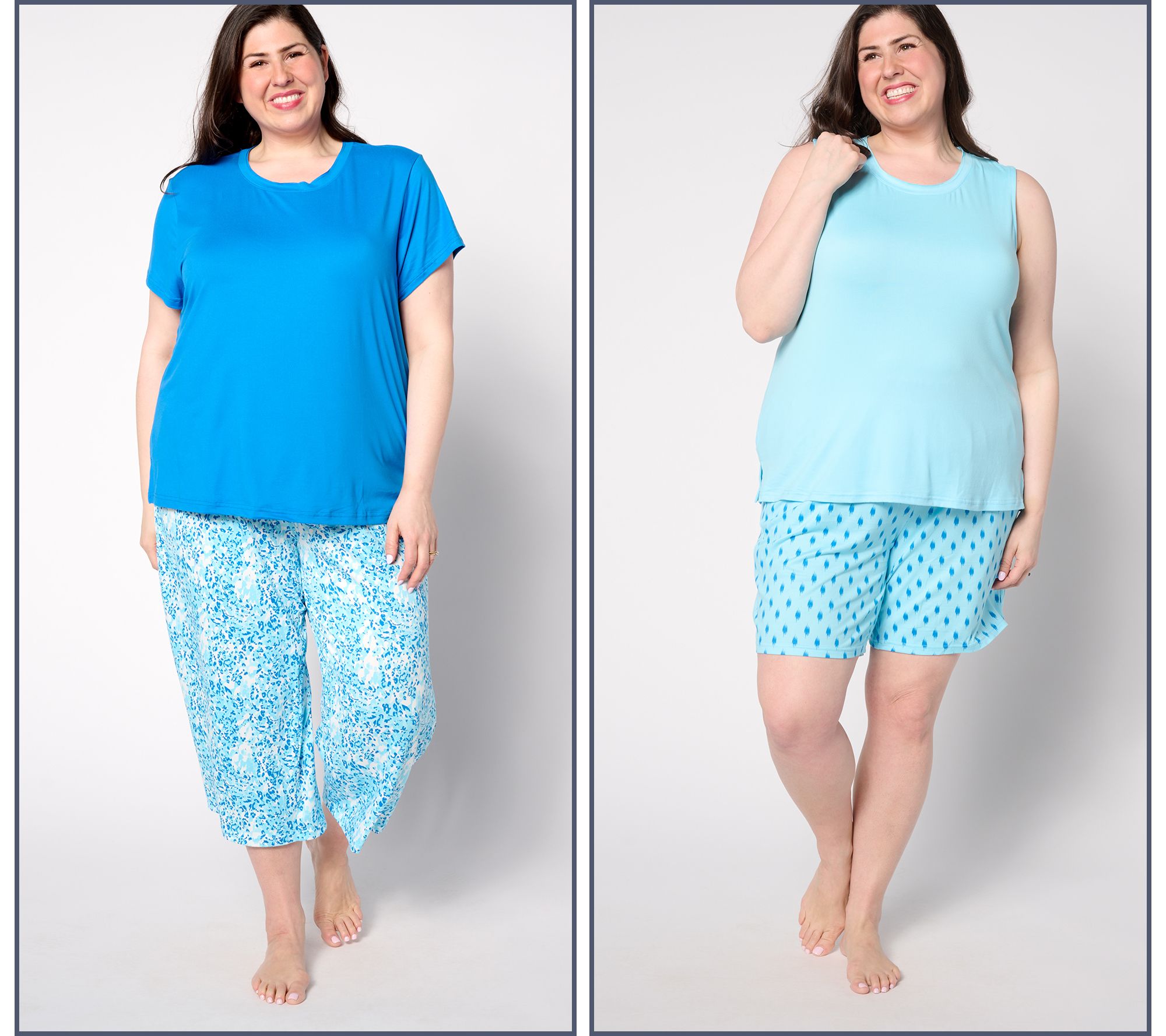 "As Is" MUK LUKS Petite Cloud Knit Short, Capri, & Tee Pajama Set