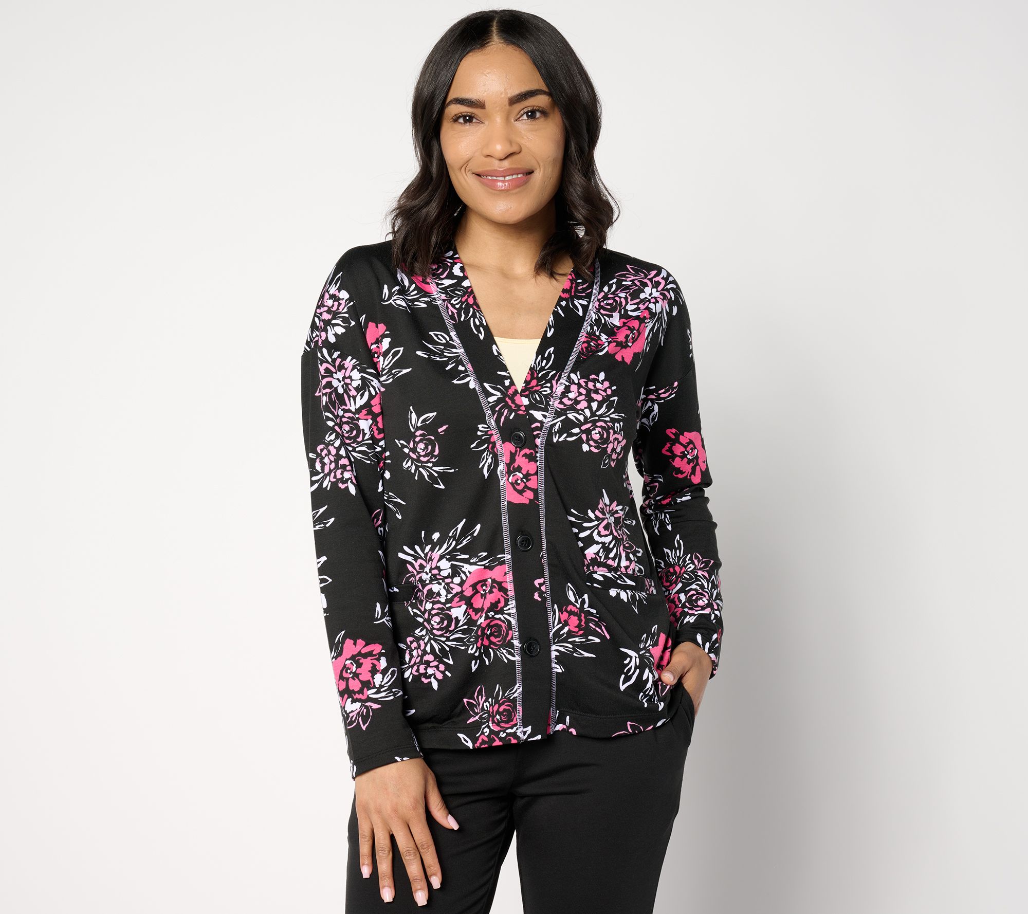 "As Is" Cuddl Duds Lightweight Comfort Cardigan