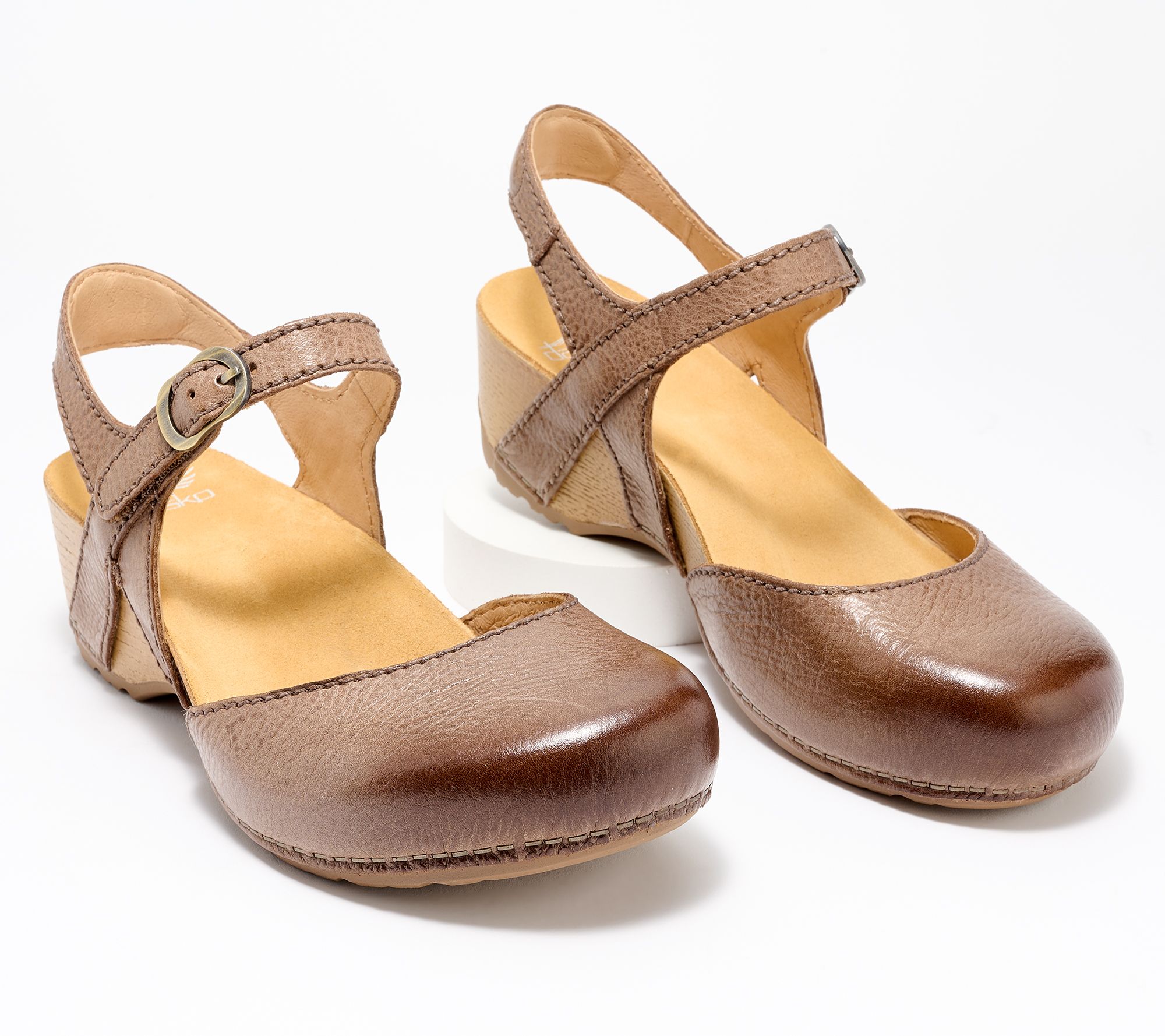"As Is" Dansko Leather Open Back Mary Janes - Tiffani