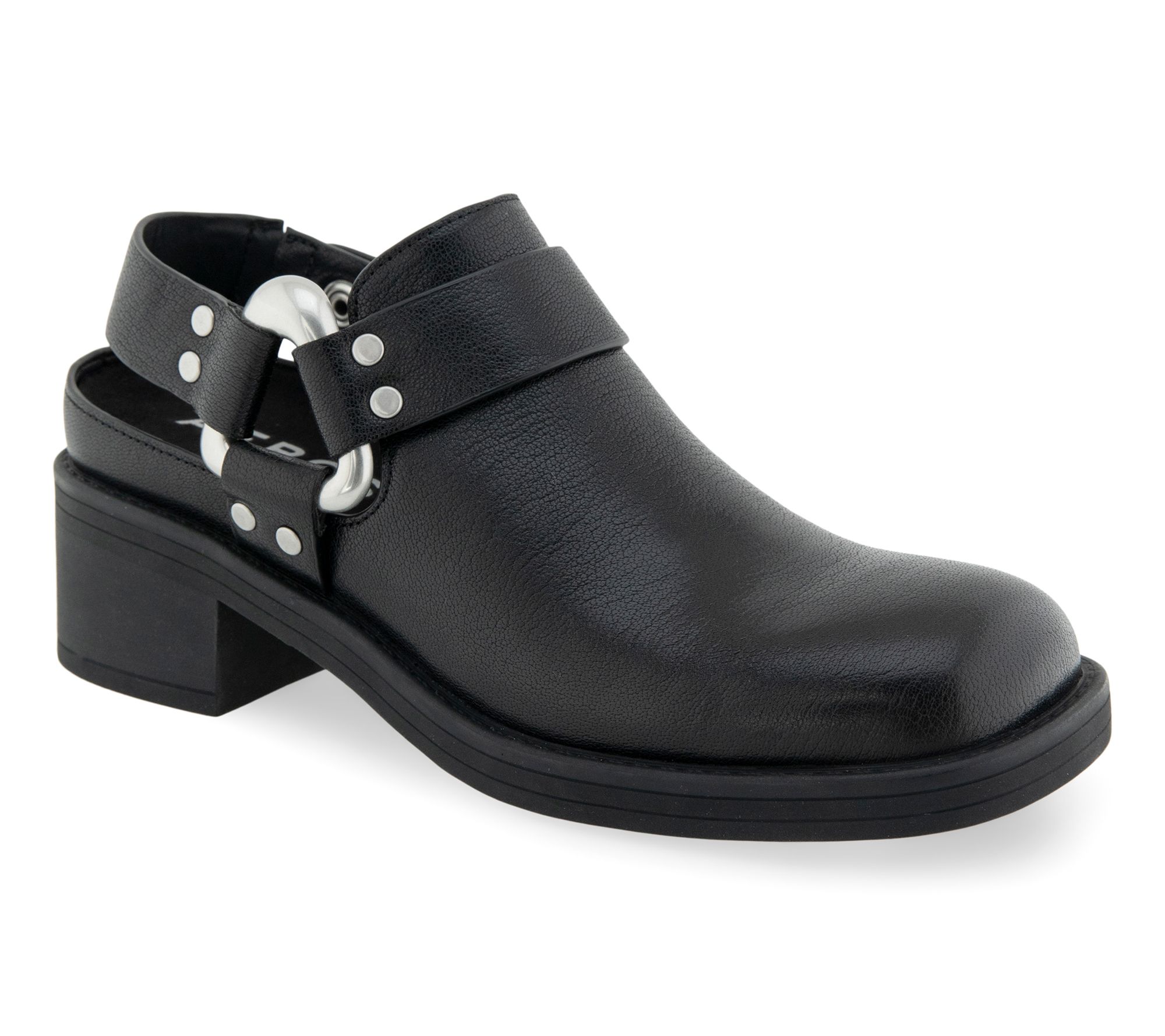 Aerosoles Snap Strap Leather Block Heel Mule - Maya