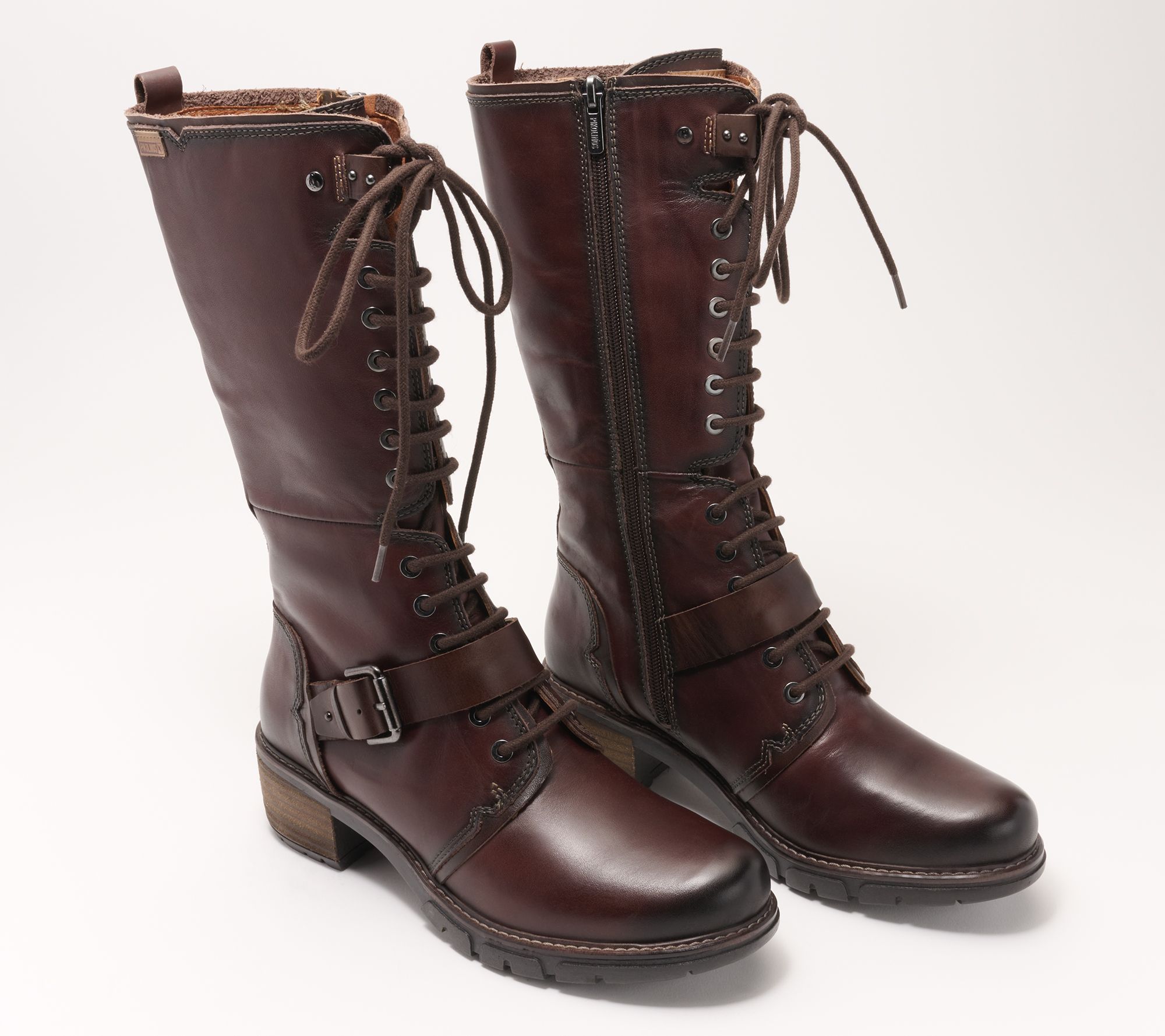 As Is Pikolinos Leather Lace-Up Mid Boots- San Gabriel