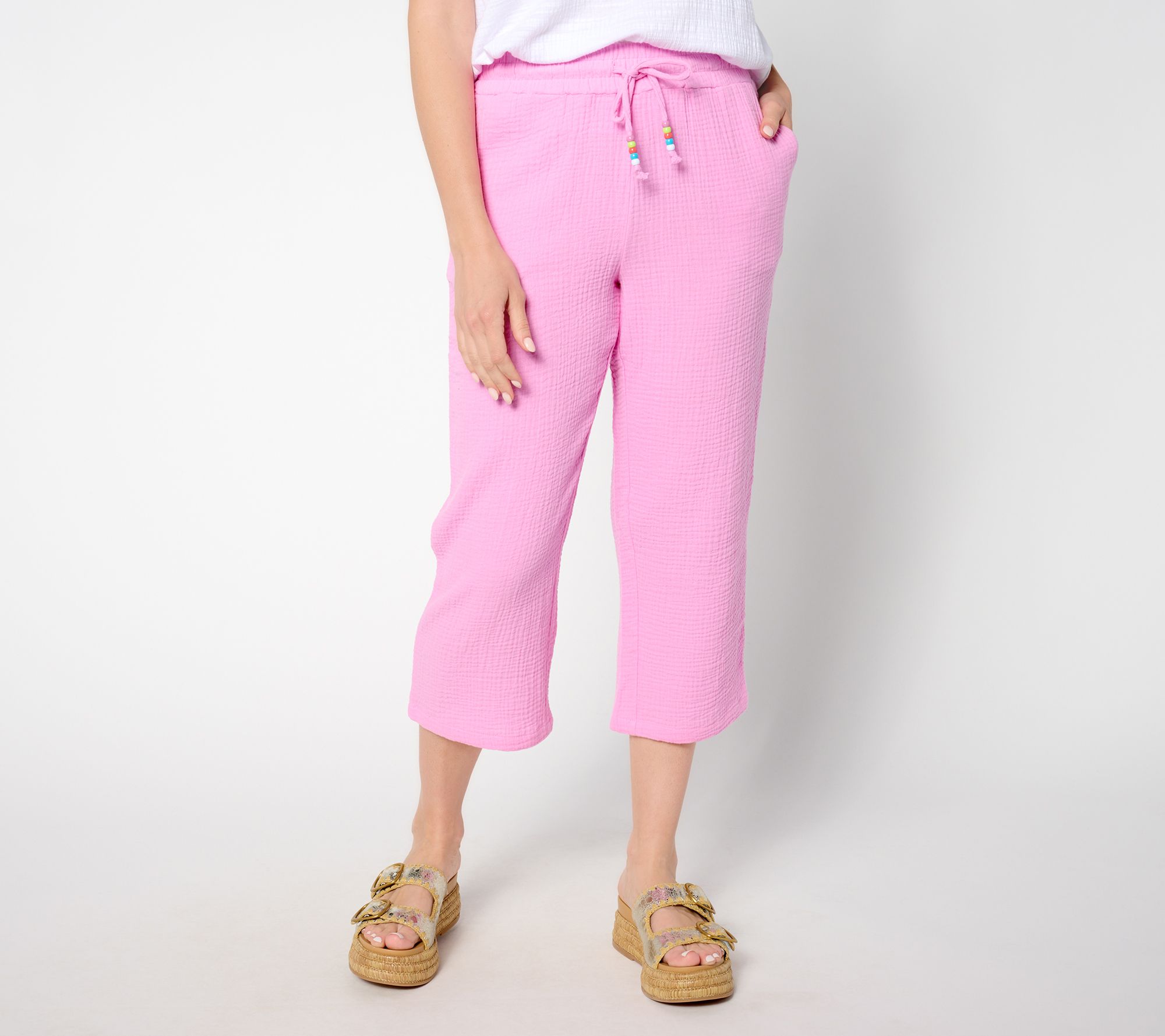 "As Is" Belle Beach by Kim Gravel Petite Color Crush Cropped Pant