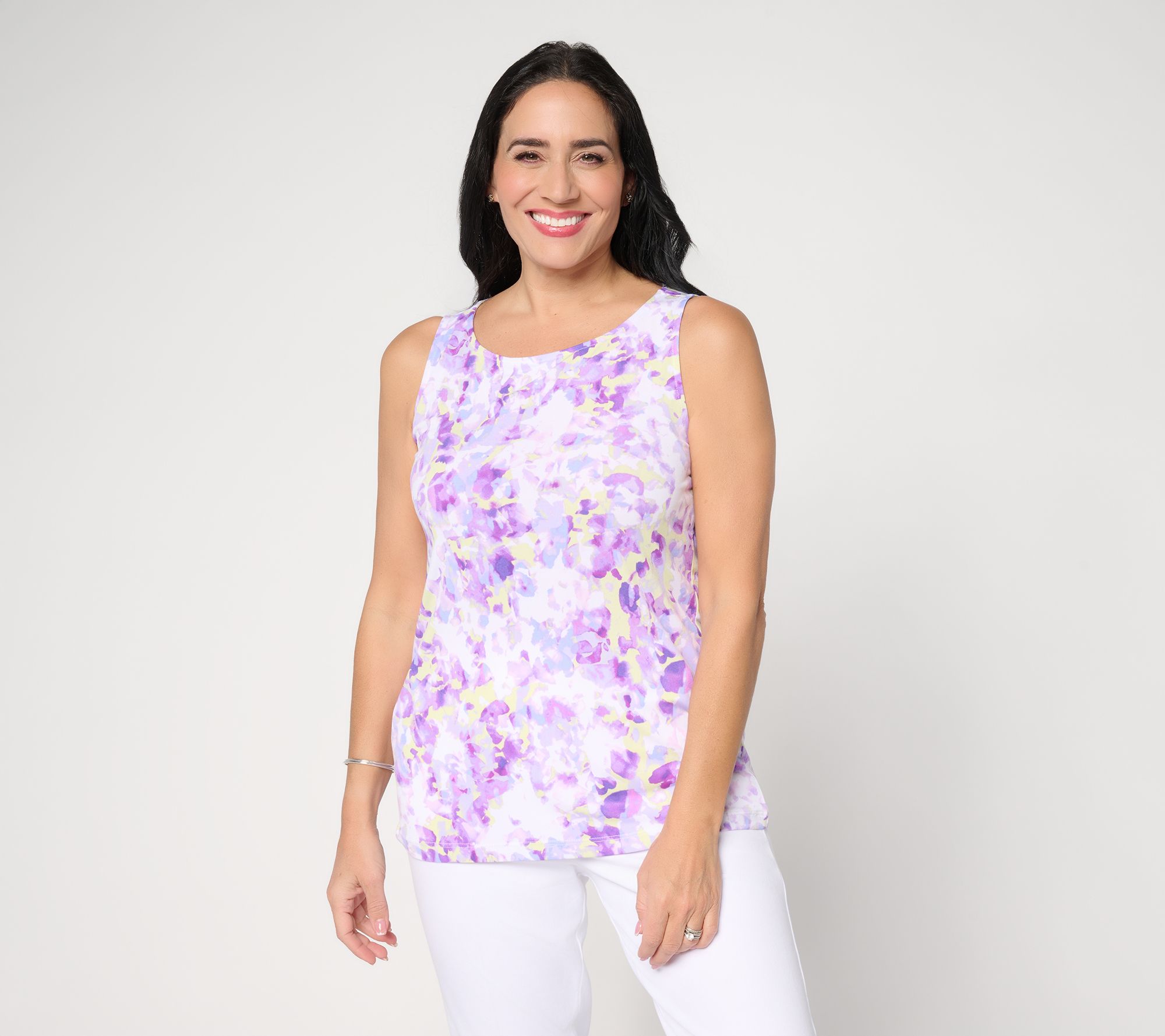 Susan Graver Printed Liquid Knit Sleeveless Top