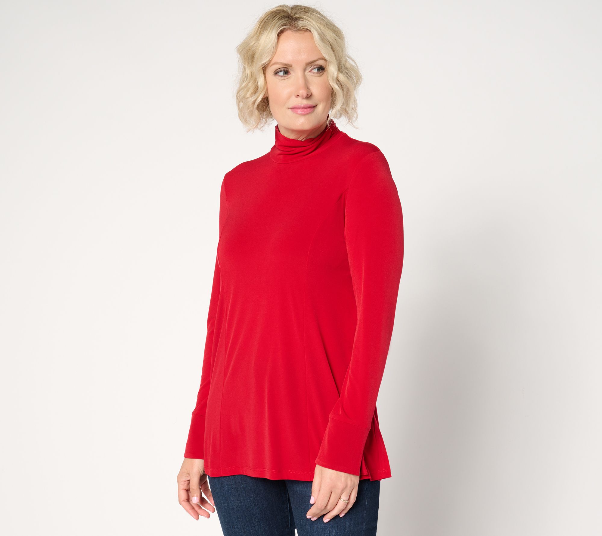 "As Is" Susan Graver Modern Essentials Reg Liquid Knit Fit & Flare Tunic
