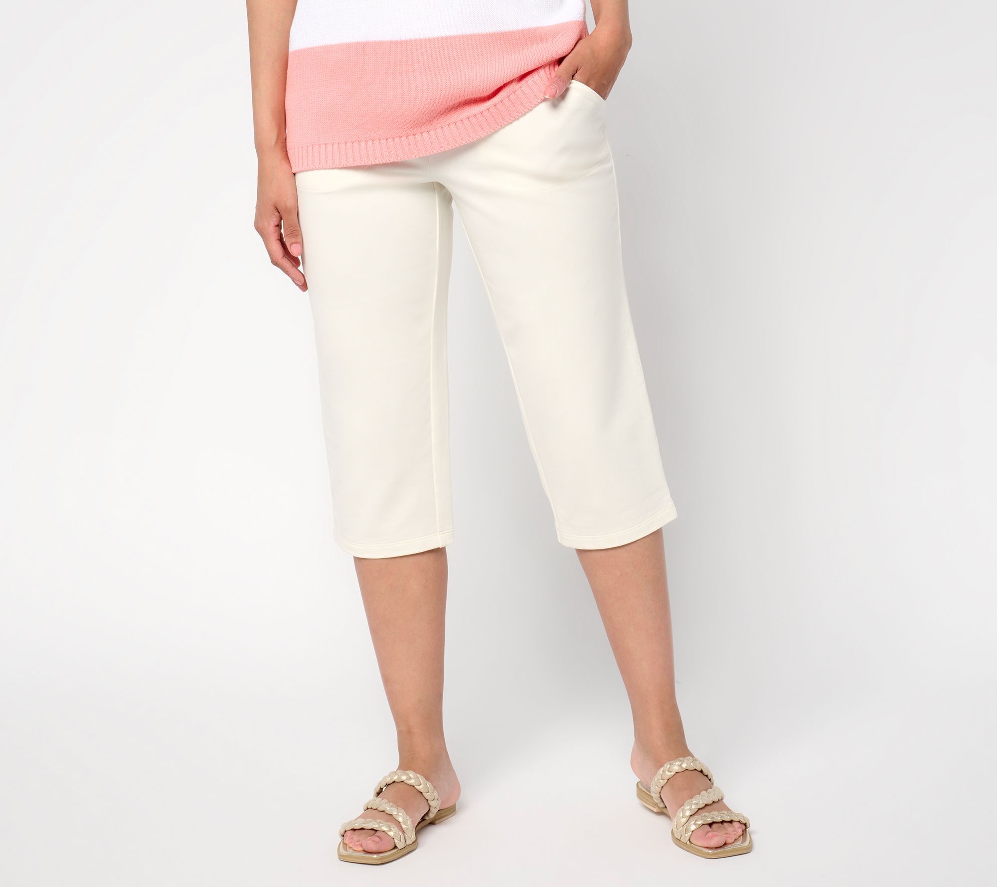 Denim & Co. Petite EasyWear French Terry Capri