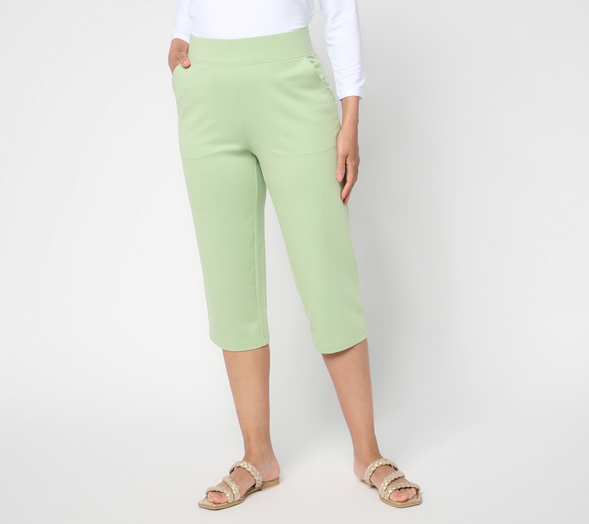 Denim & Co. Petite EasyWear French Terry Capri