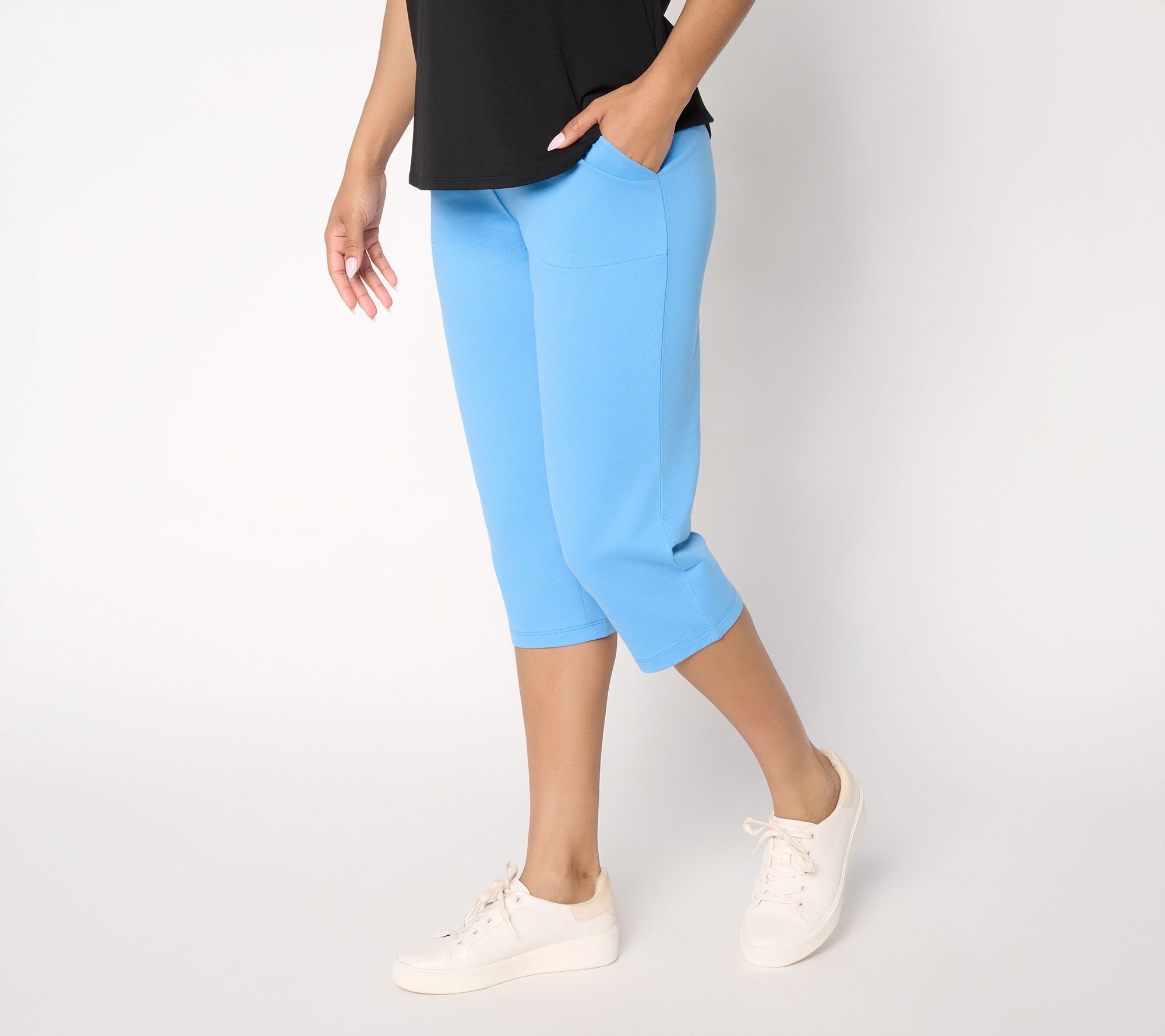 Denim & Co. Petite EasyWear French Terry Capri