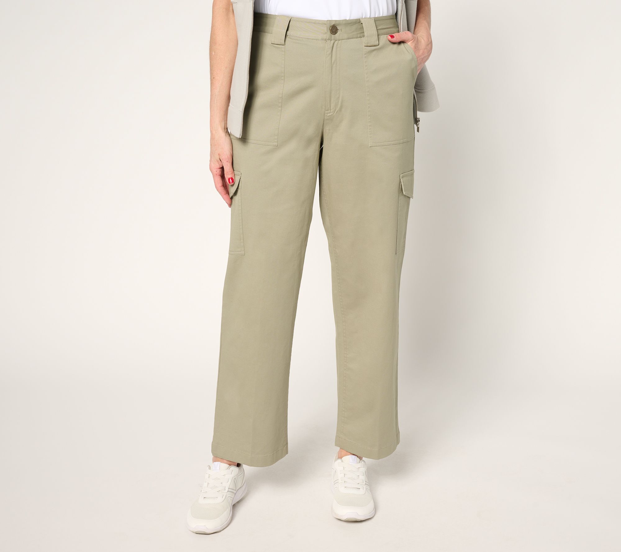 Martha Stewart Signature Tall Twill Straight Leg Cargo Pants