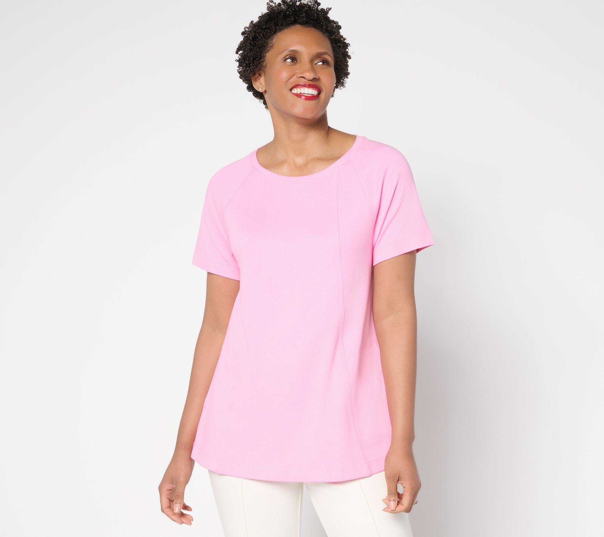 Isaac Mizrahi Live! Essentials Pima Cotton Short Sleeve Top
