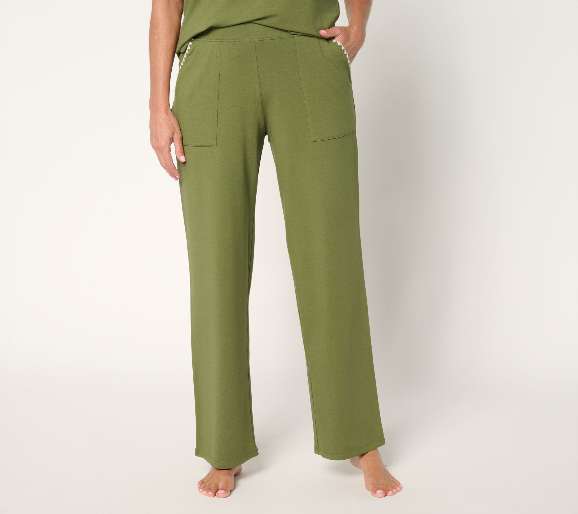 Cuddl Duds Cottonwear+ Crochet Trim Straight Leg Pant