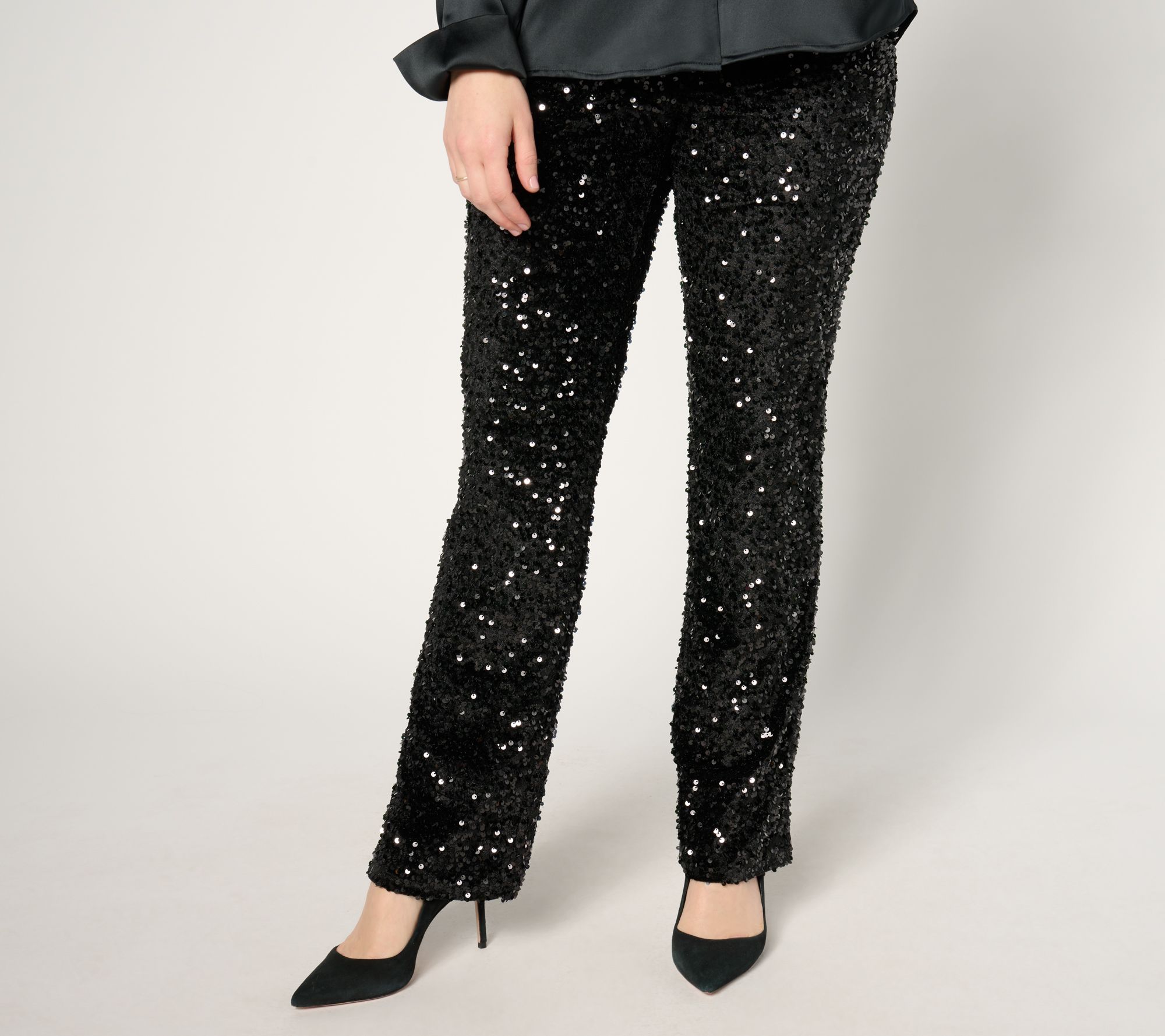 "As Is" Jingle Belles by Kim Gravel Petite Sequin Paillette Pant