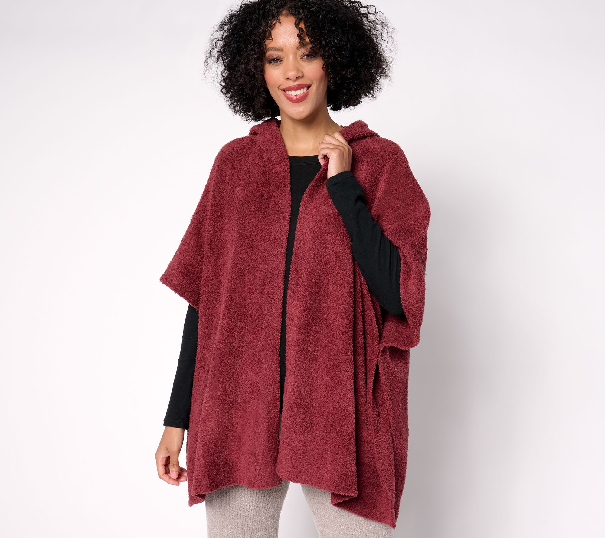"As Is" Barefoot Dreams CozyChic Hooded Cardi Wrap