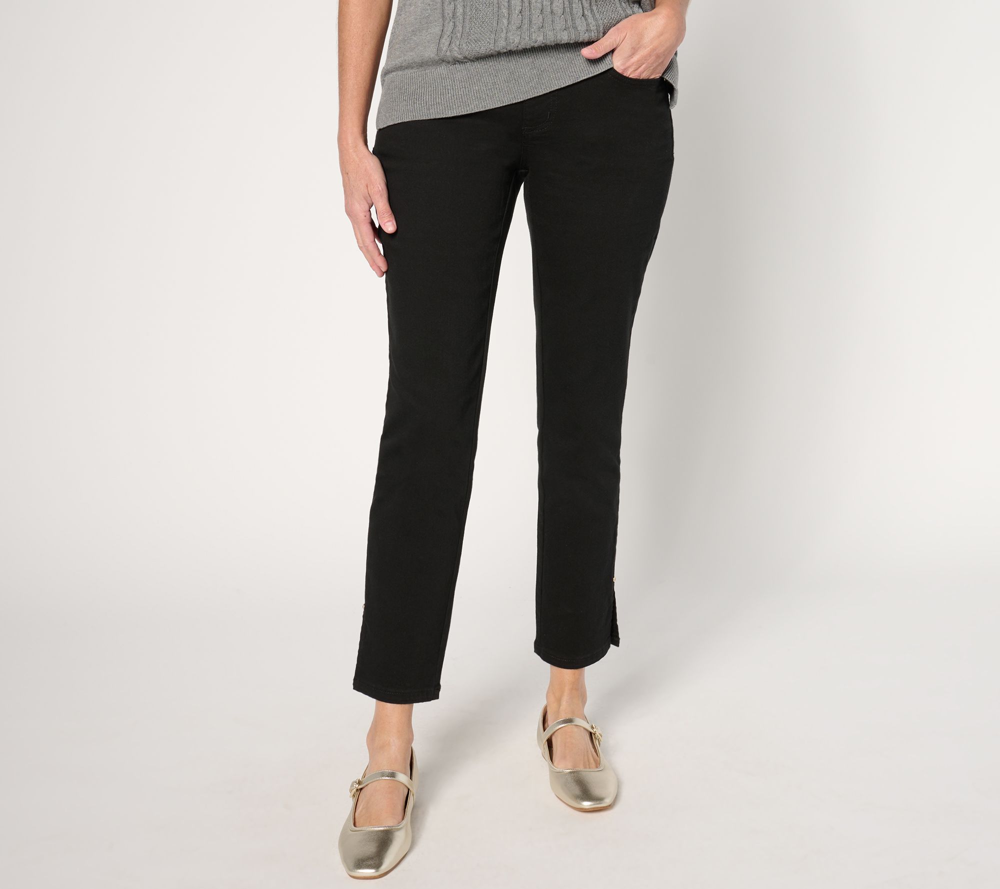 "As Is" Belle by Kim Gravel Tall Primabelle Twill Ankle Slit Jean