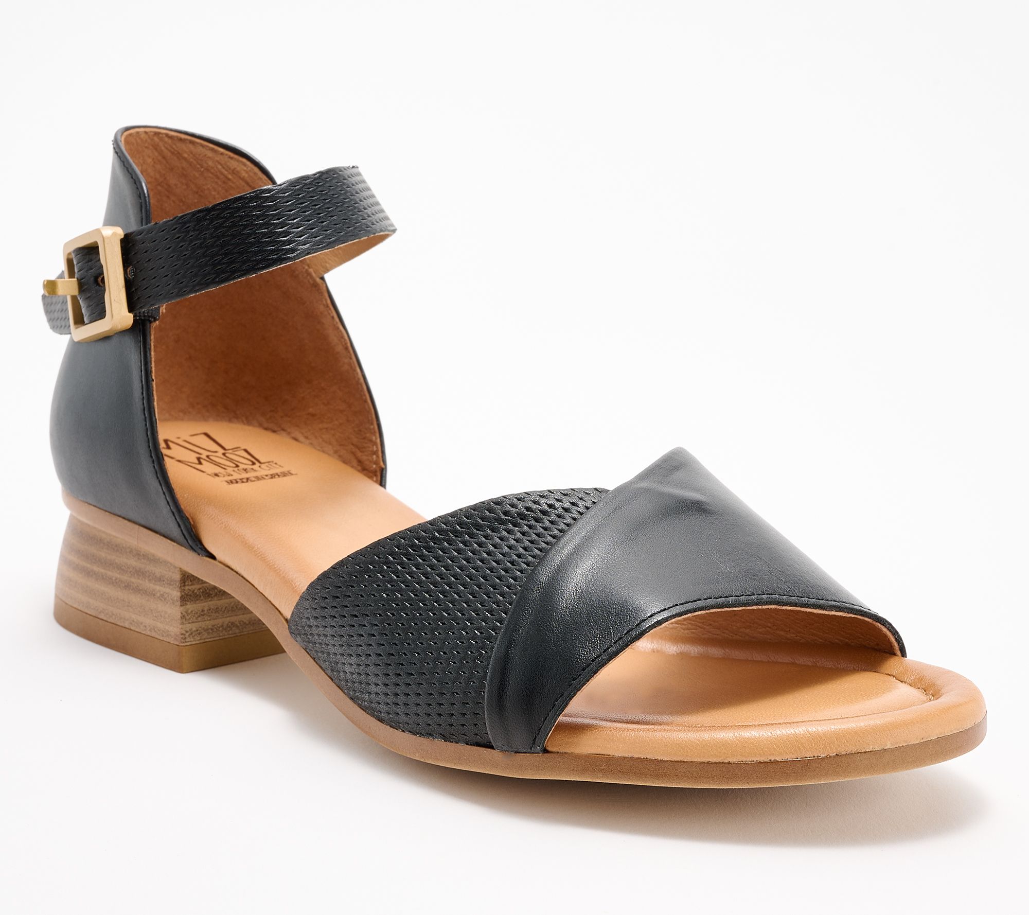 "As Is" Miz Mooz Leather Heeled Ankle Strap Sandals- Fionna