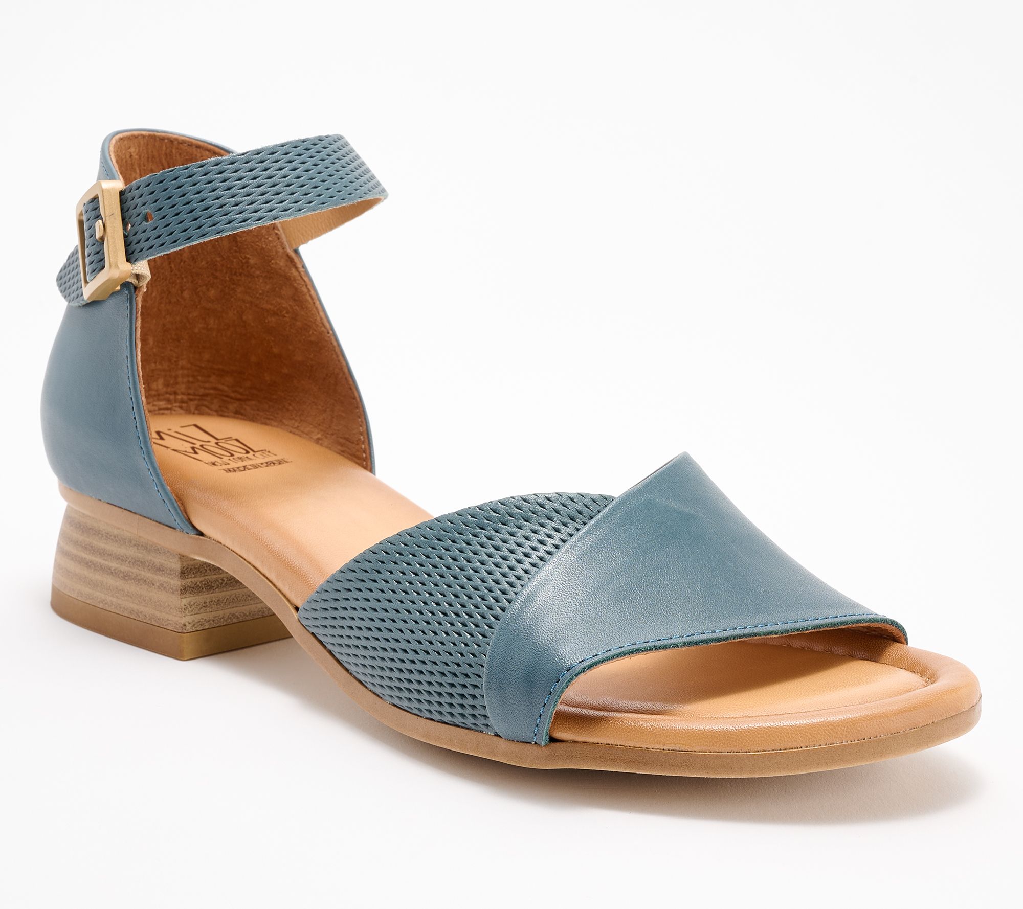 "As Is" Miz Mooz Leather Heeled Ankle Strap Sandals- Fionna
