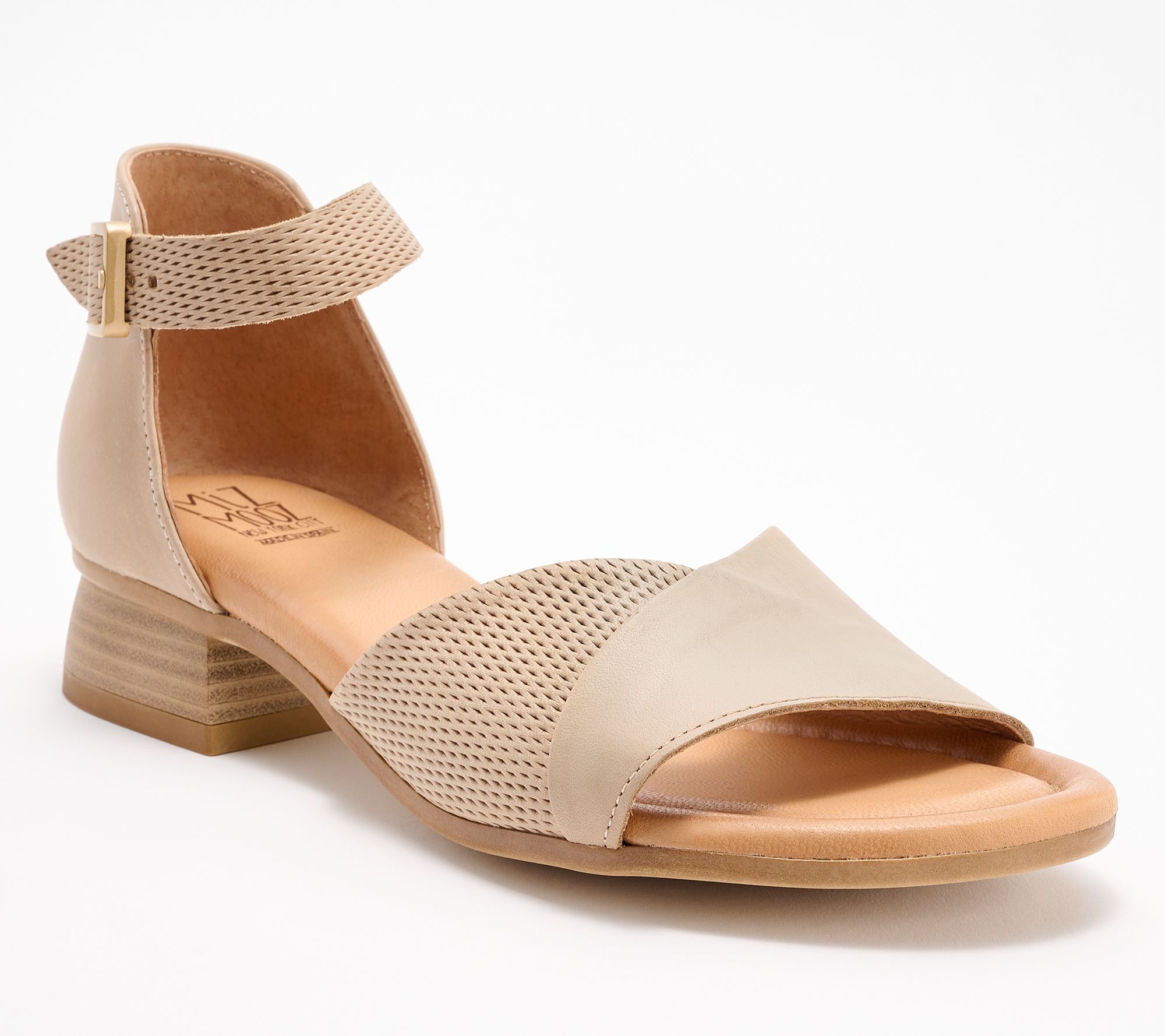 "As Is" Miz Mooz Leather Heeled Ankle Strap Sandals- Fionna