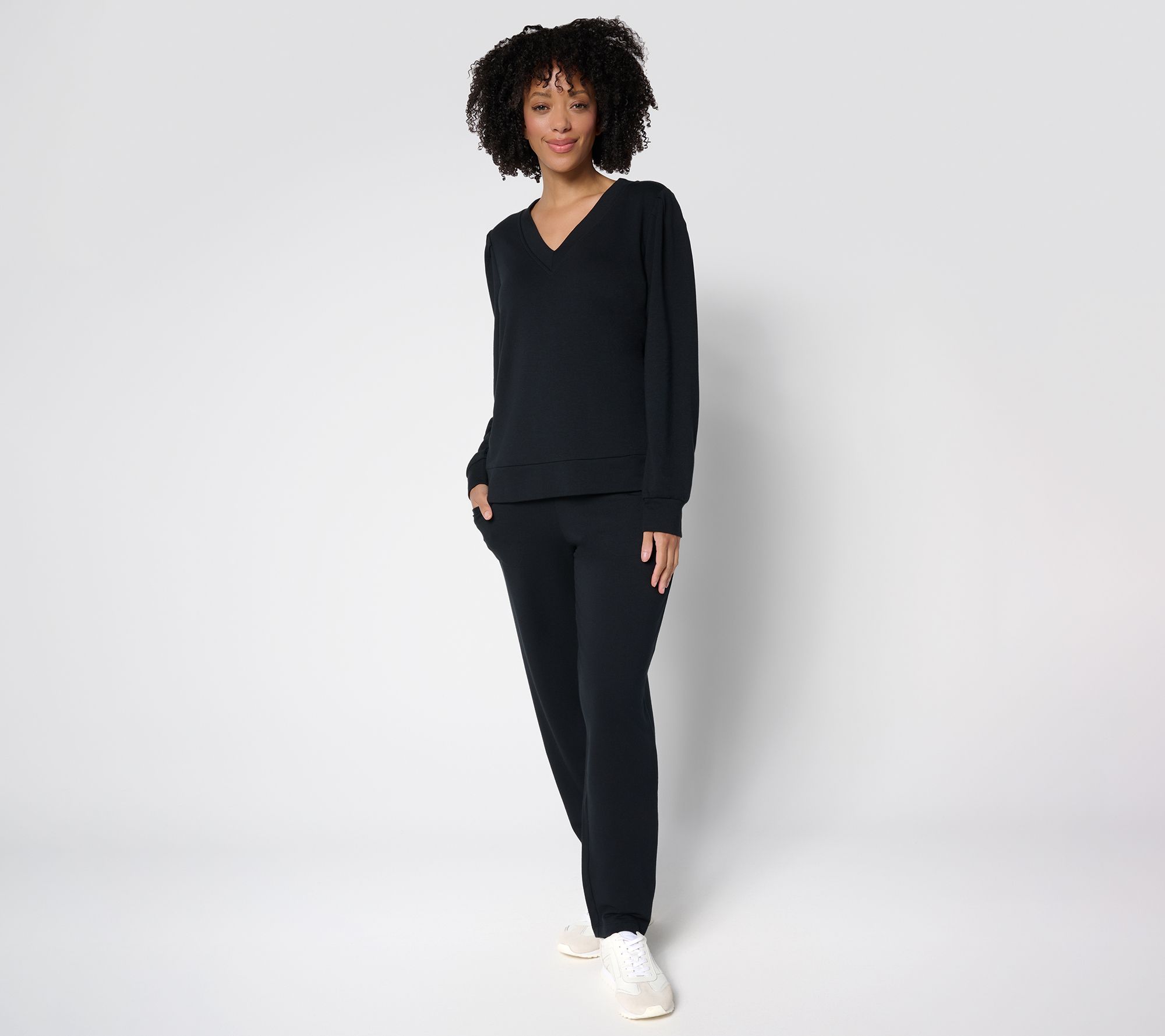 AnyBody Regular Cozy Knit French Terry Top & Pants Set
