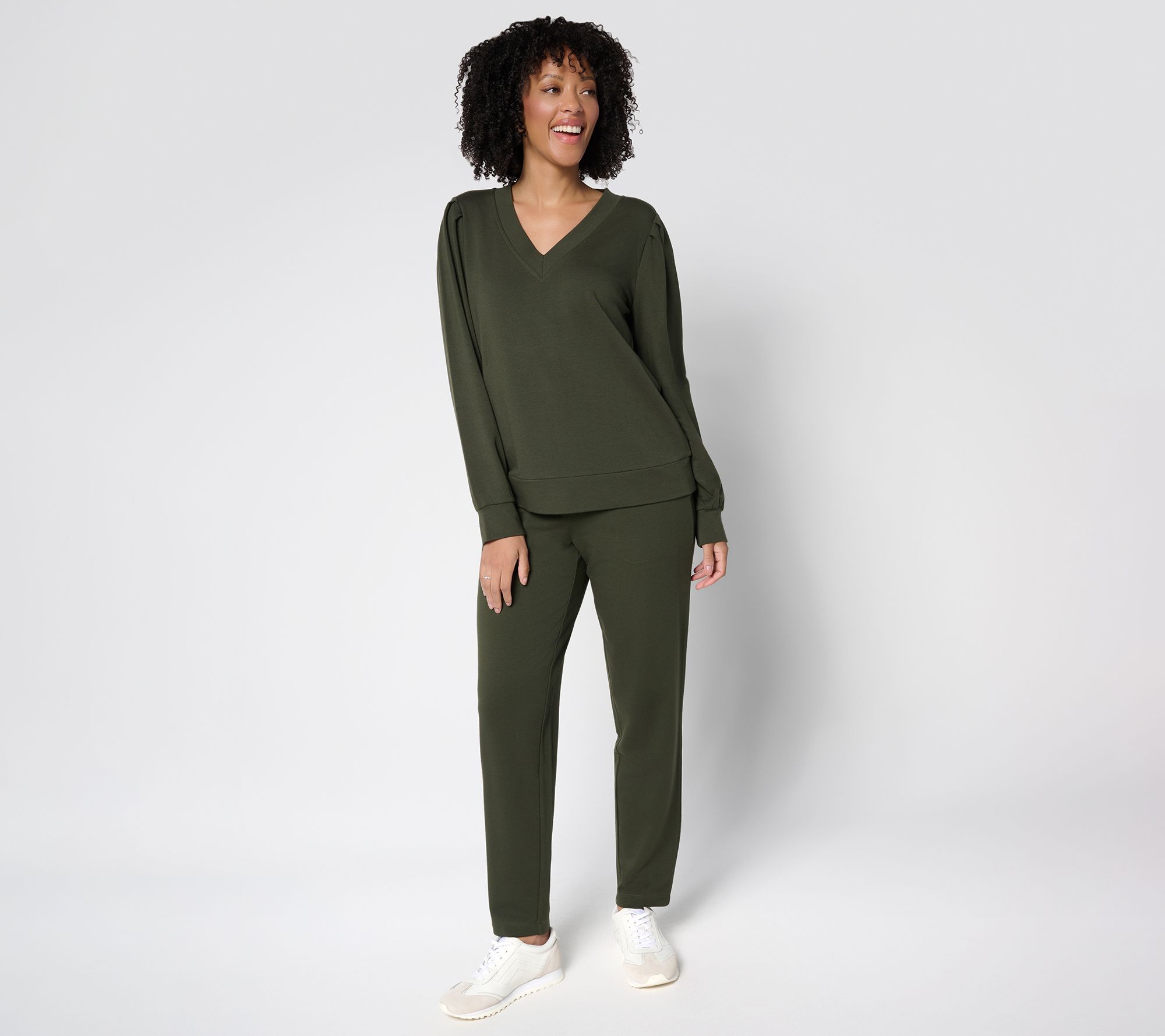 AnyBody Regular Cozy Knit French Terry Top & Pants Set