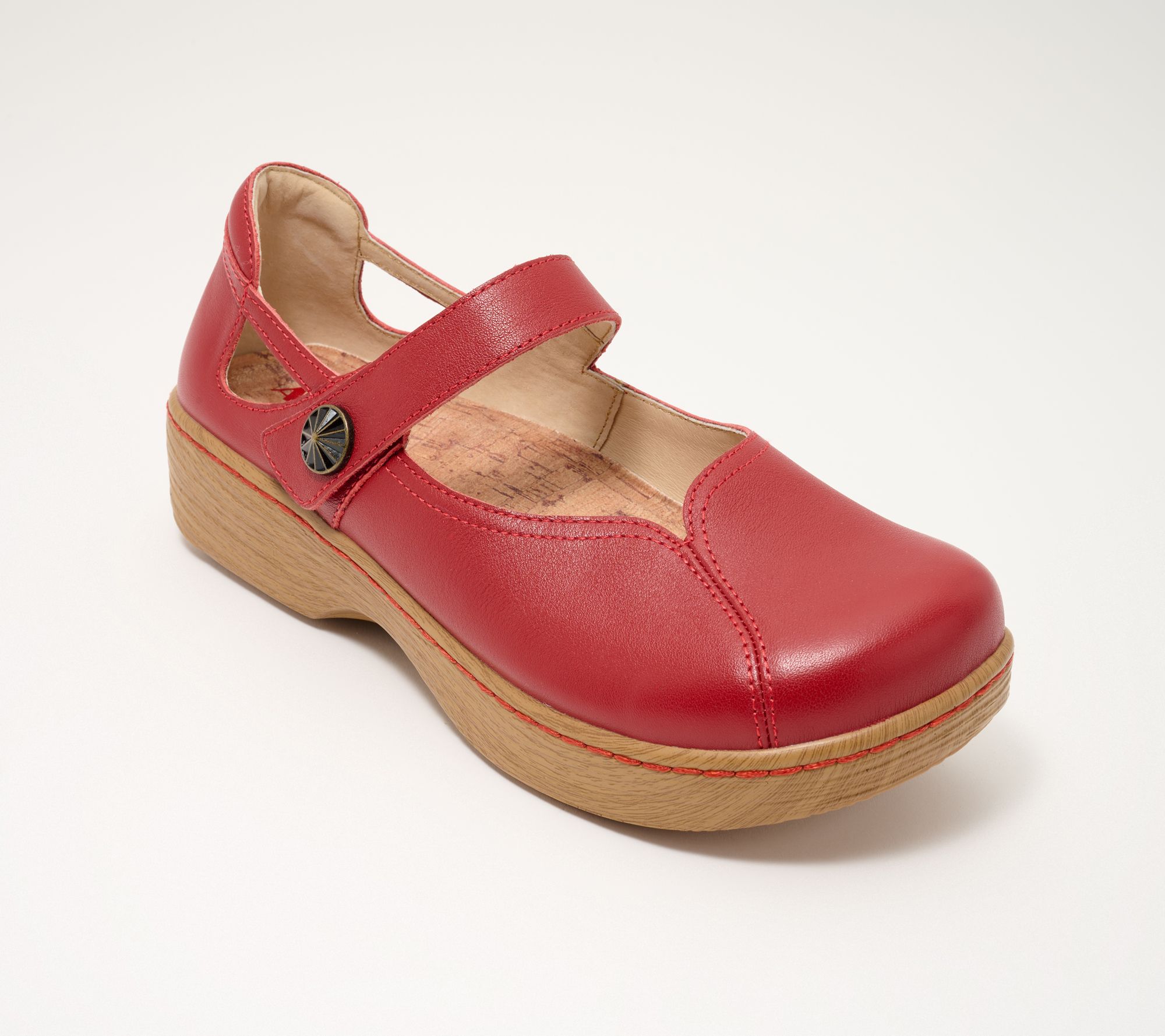 "As Is" Alegria Adjustable Leather Mary-Janes - Onika