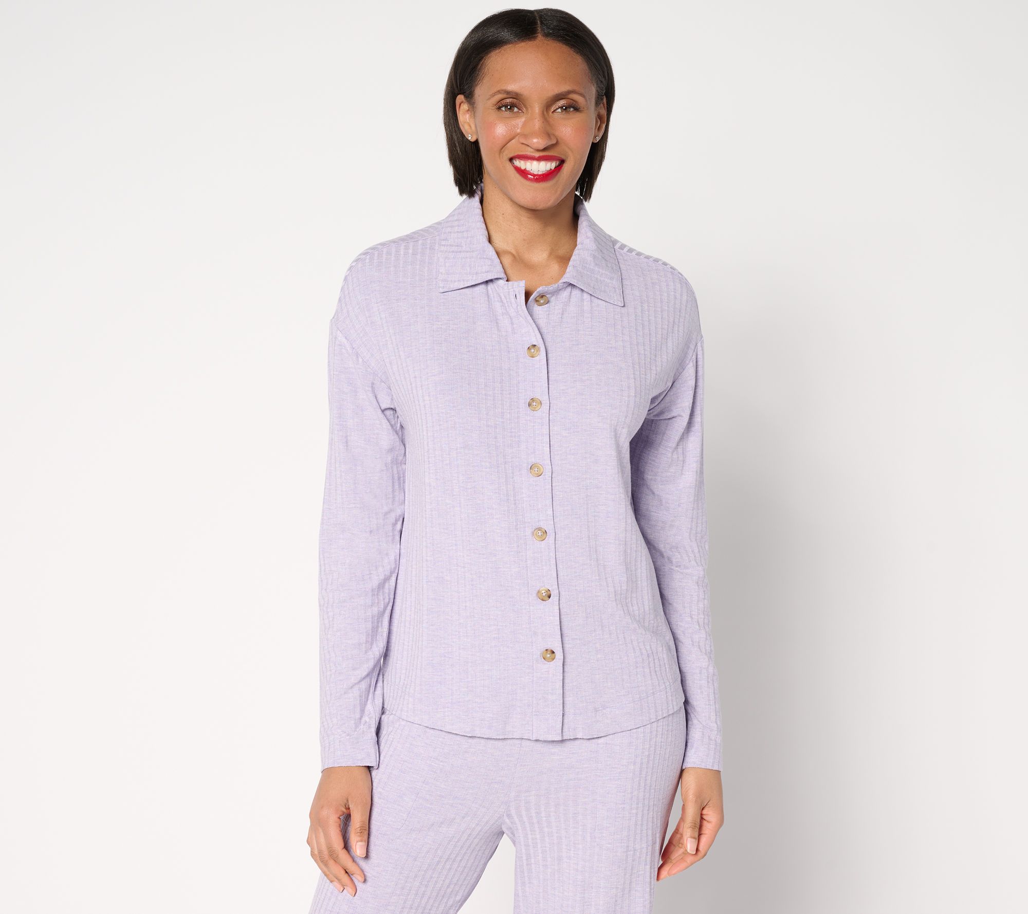 "As Is" Modern Soul Radiant Rib Collared Button Front Cardigan