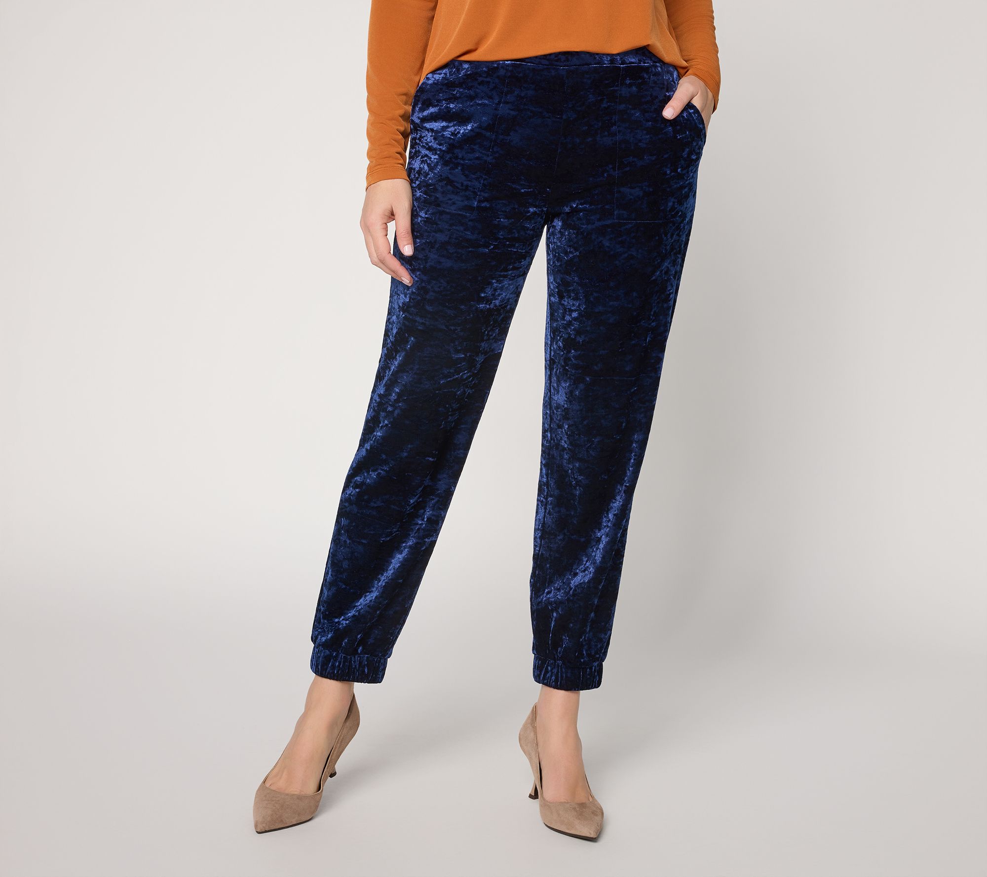  Susan Graver Regular Panne Velvet Ankle Jogger
