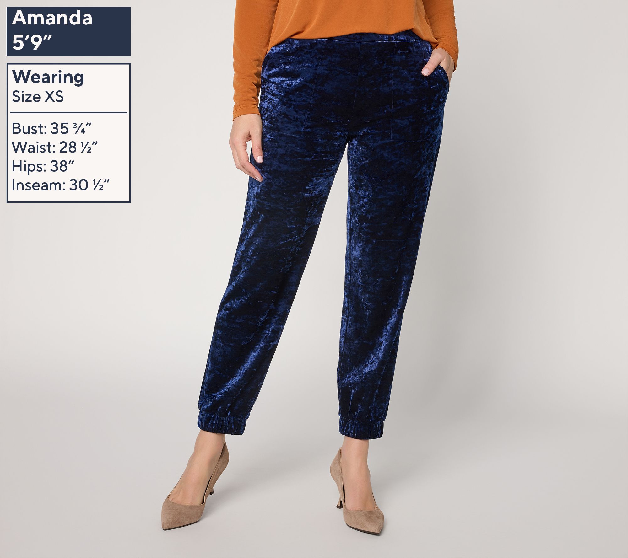 Susan Graver Regular Panne Velvet Ankle Jogger - QVC.com