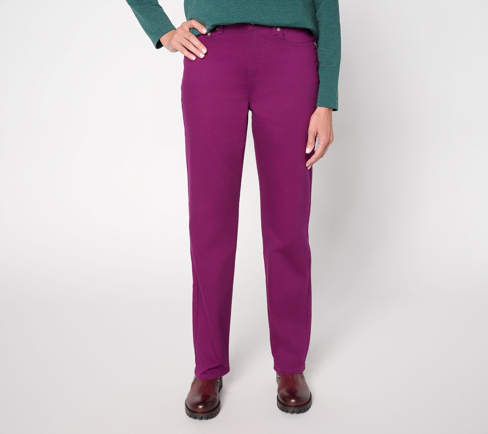 LOGO by Lori Goldstein Regular Colored Straight Leg Jeans