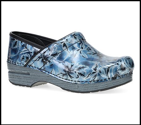 Dansko Professional Blue Vine Patent Leather Clog