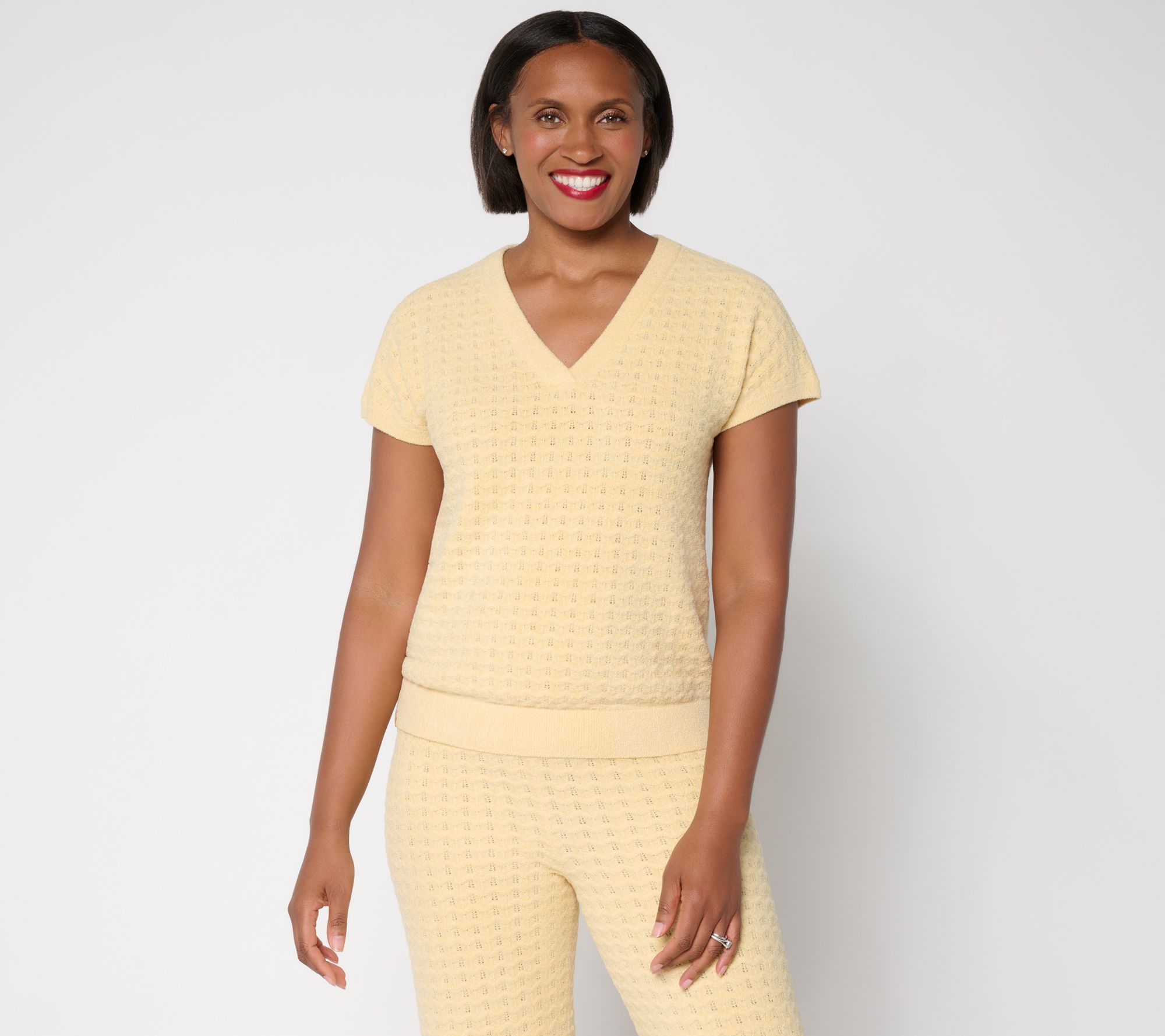 Barefoot Dreams CozyChic Ultra Lite Zig Zag Dolman V-Neck