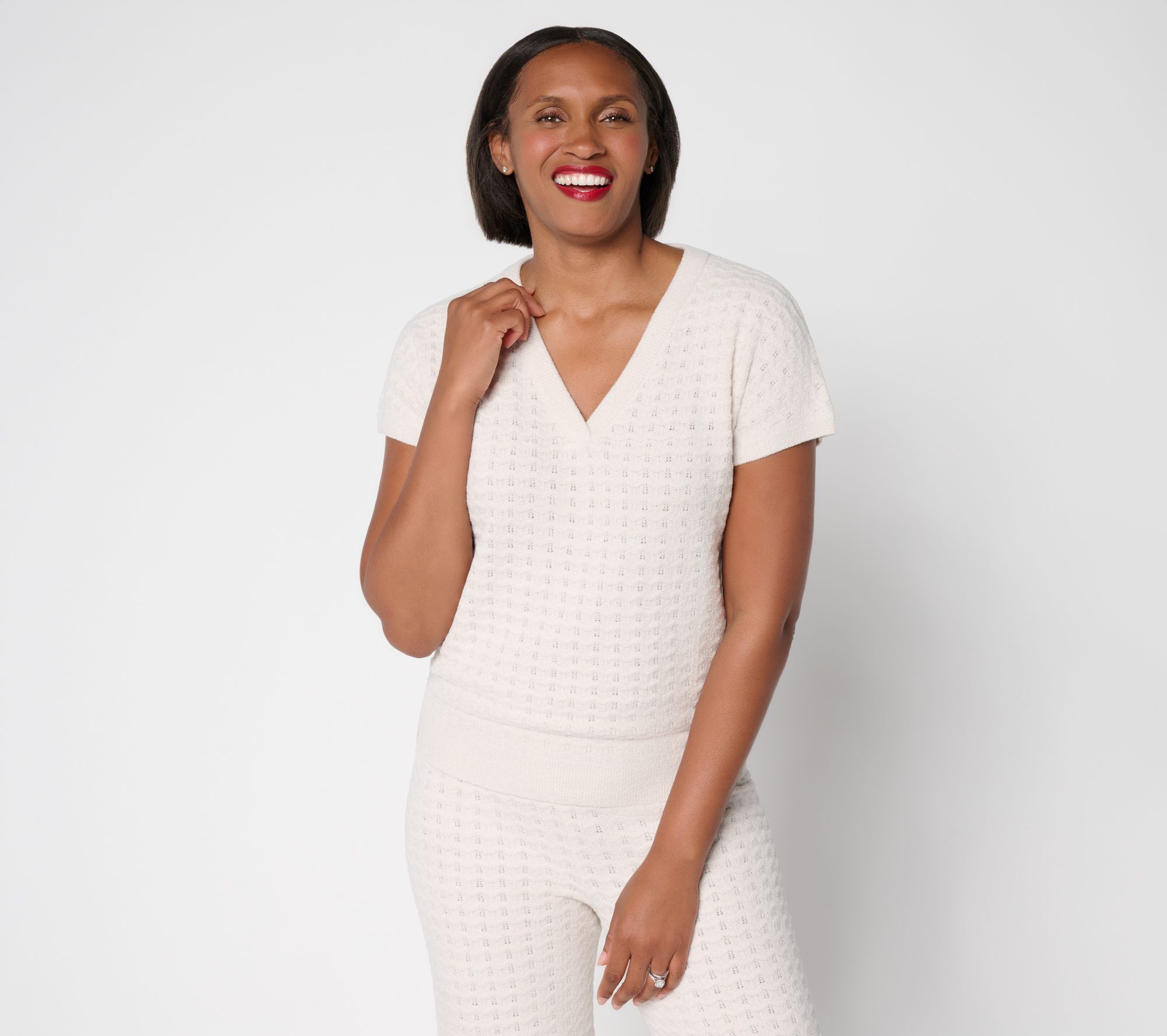 Barefoot Dreams CozyChic Ultra Lite Zig Zag Dolman V-Neck