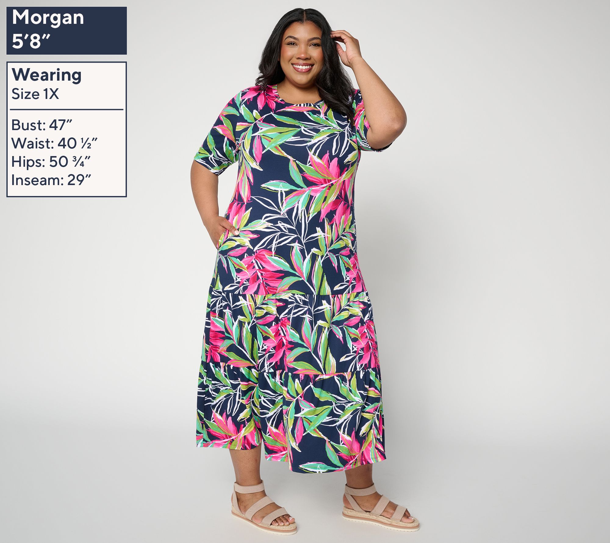 Cuddl Duds Flexwear Tiered Hem Maxi Dress