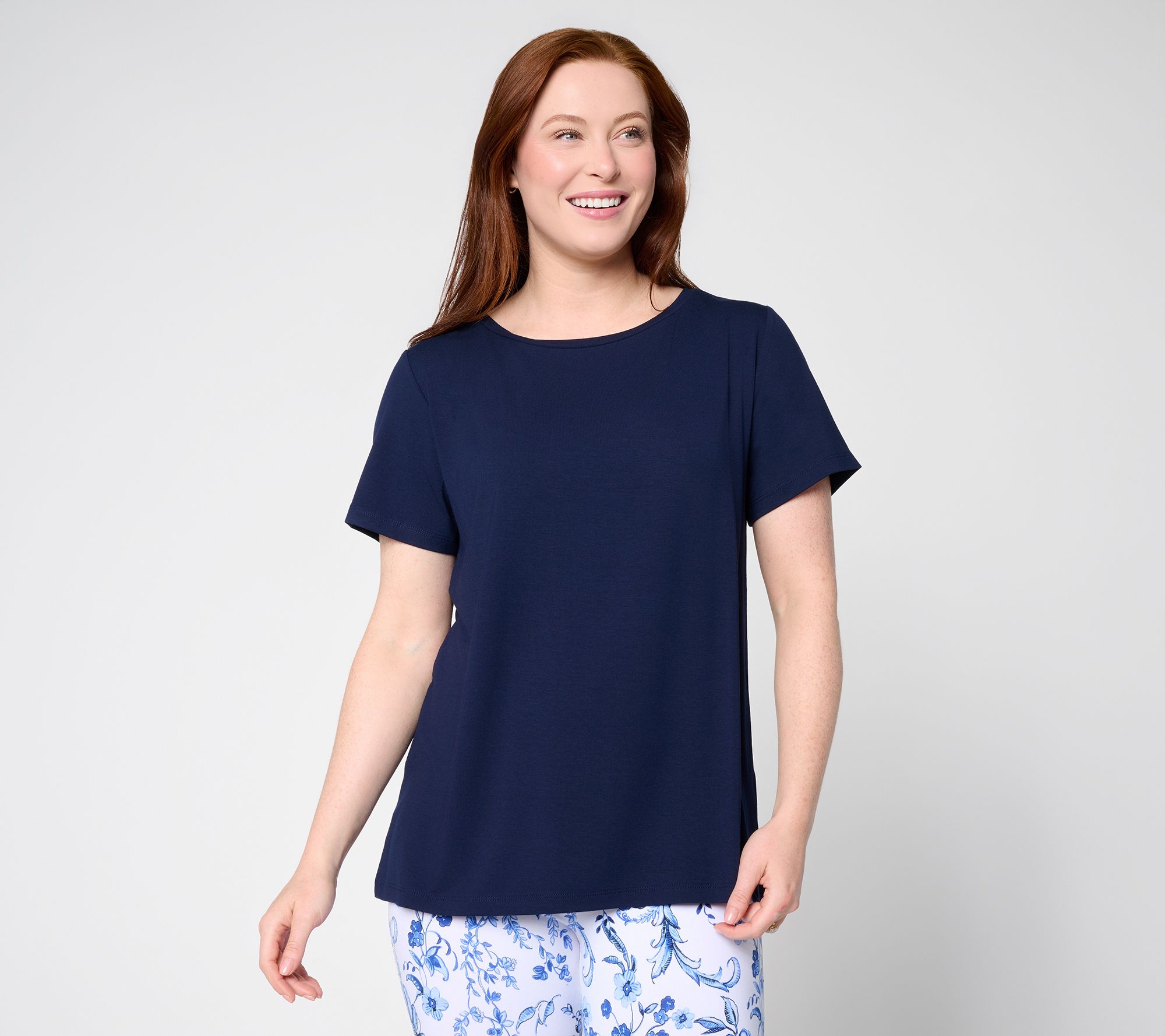 Susan Graver Essentials Rayon Allure Knit Ballet A-Line Top