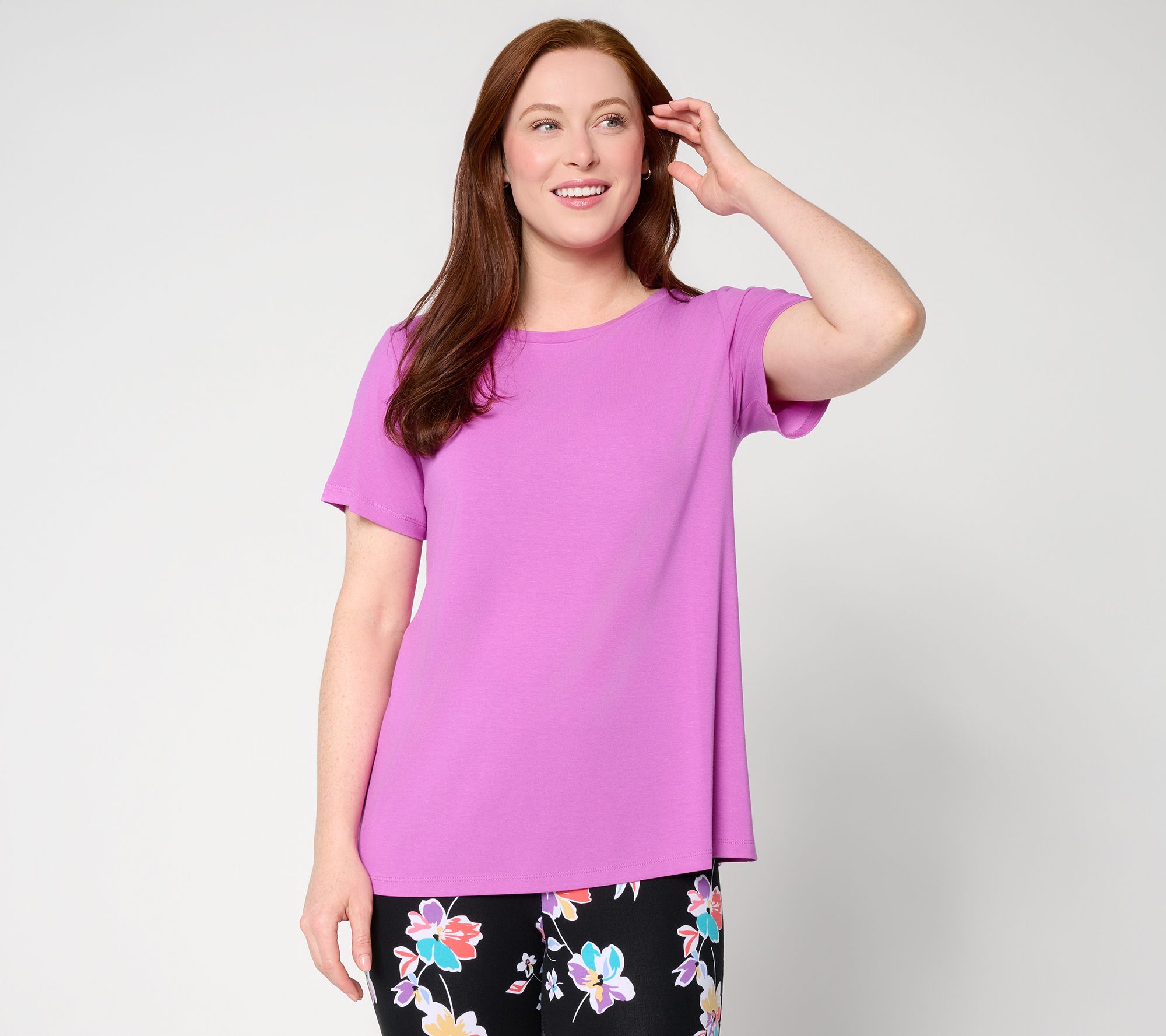Susan Graver Essentials Rayon Allure Knit Ballet A-Line Top