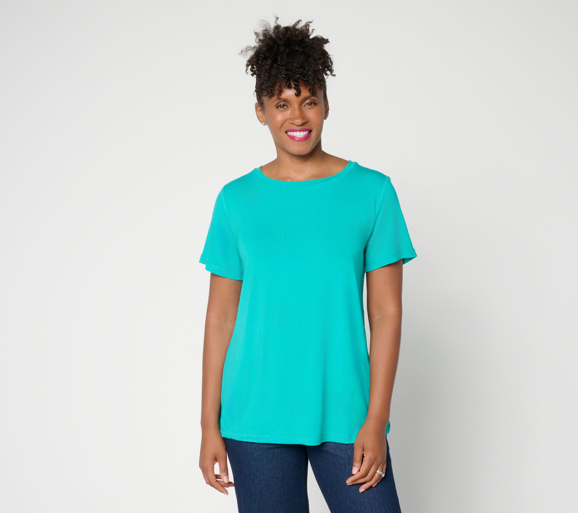 Susan Graver Essentials Rayon Allure Knit Ballet A-Line Top