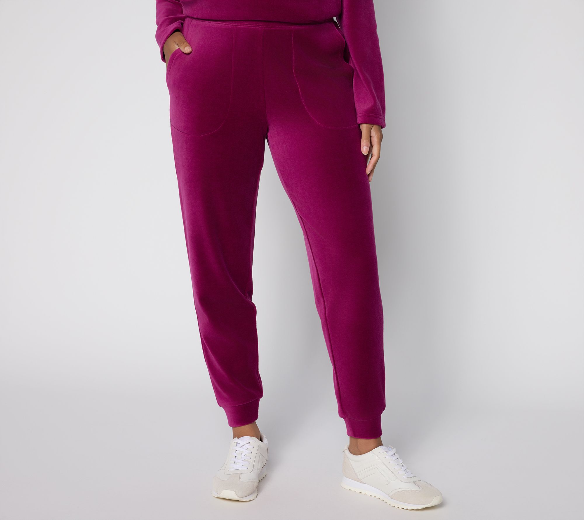 "As Is" Denim & Co. Active Petite Velour Ankle Joggers